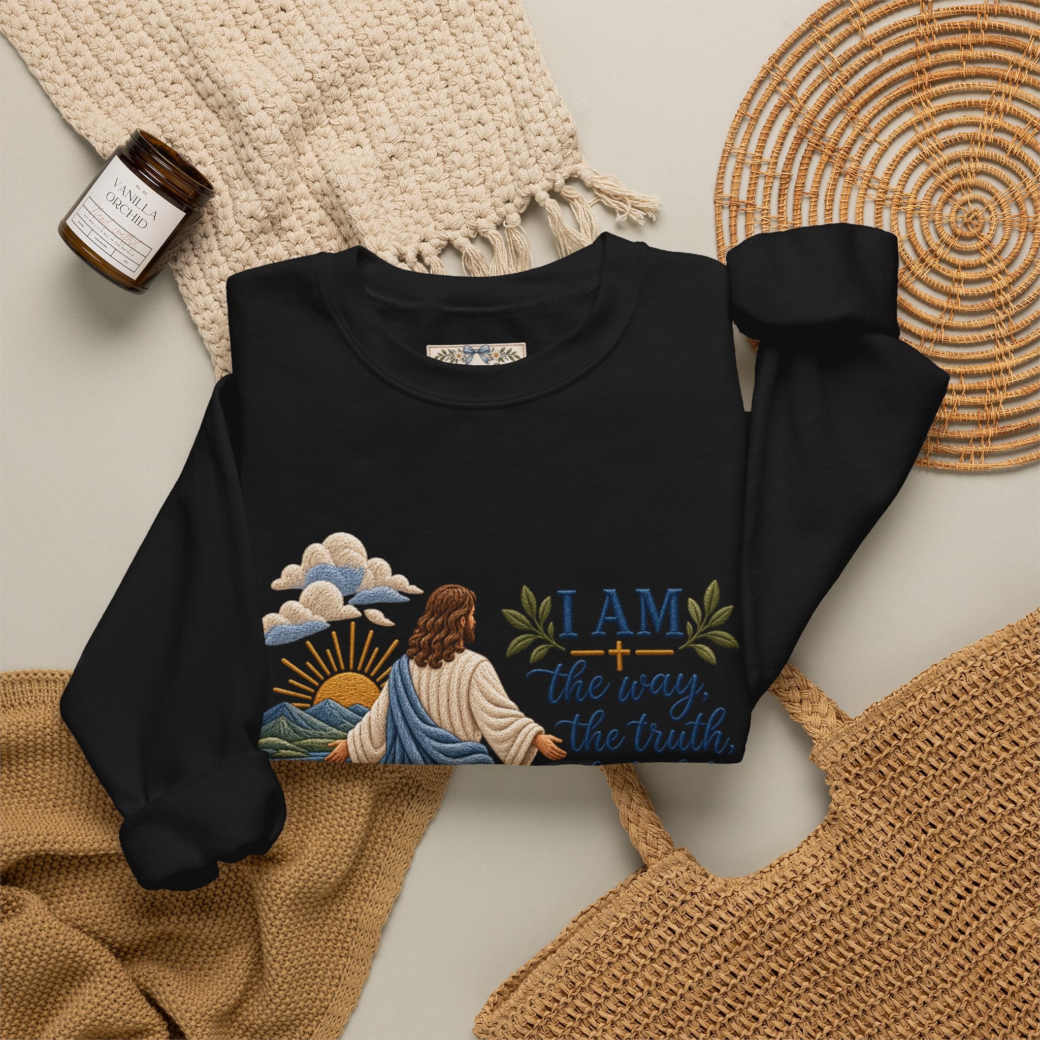 Christian Sweatshirt - "I Am the Way" Jesus Is King Crewneck