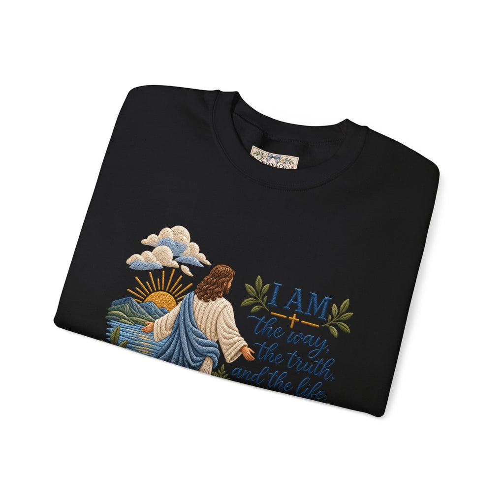 Christian Sweatshirt - "I Am the Way" Jesus Is King Crewneck