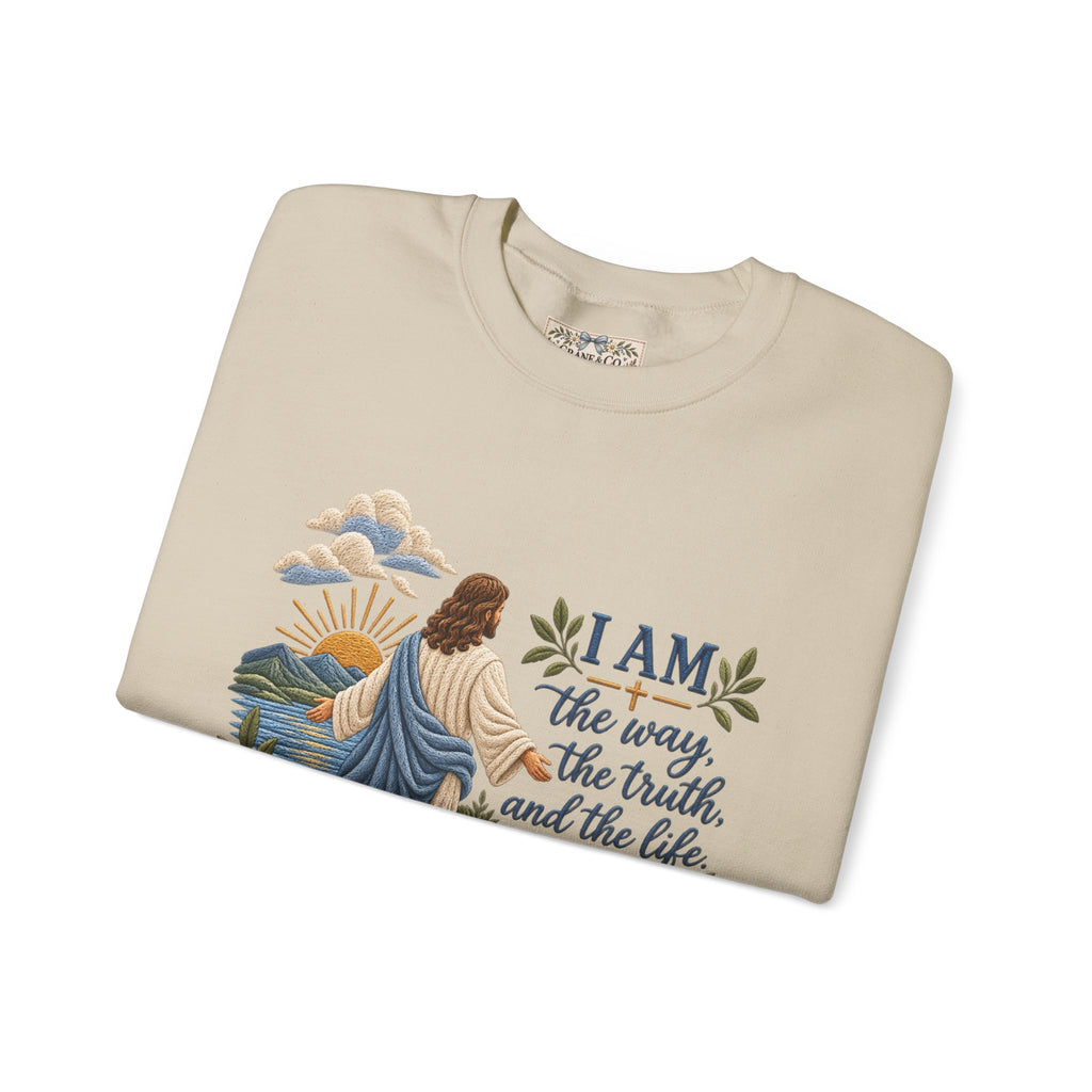 Christian Sweatshirt - "I Am the Way" Jesus Is King Crewneck