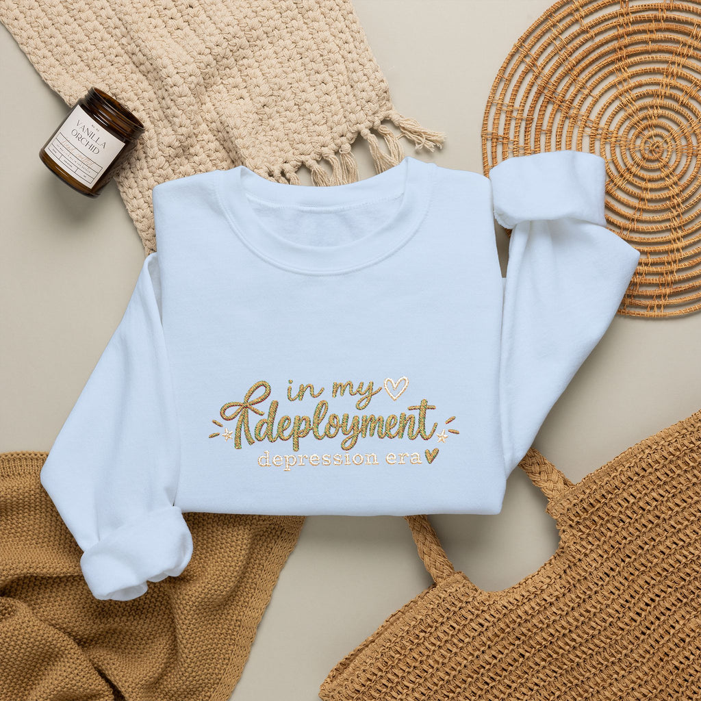 In My Deployment Depression Era Embroidered Crewneck