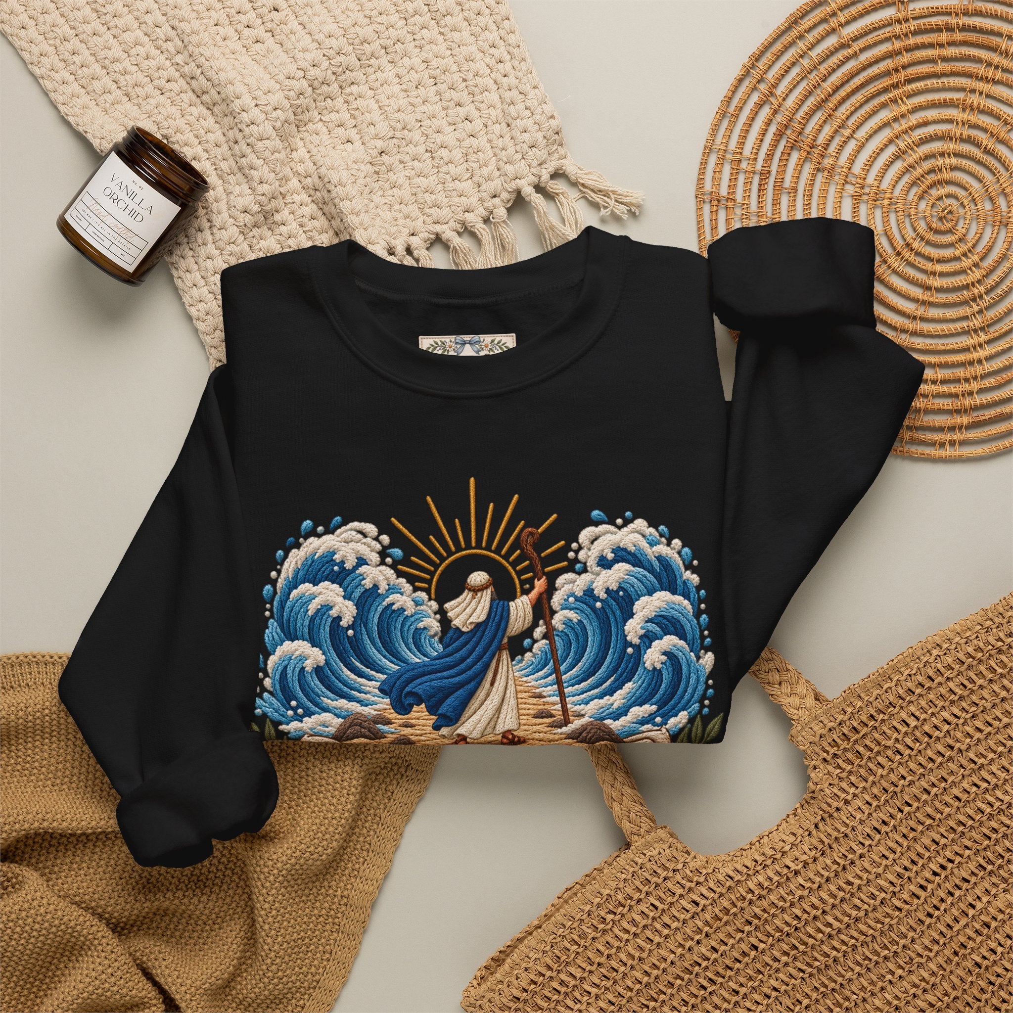 The Lord Will Fight for You Sweatshirt | Exodus 14:14 Christian Crewneck | Moses Red Sea Bible Verse Shirt