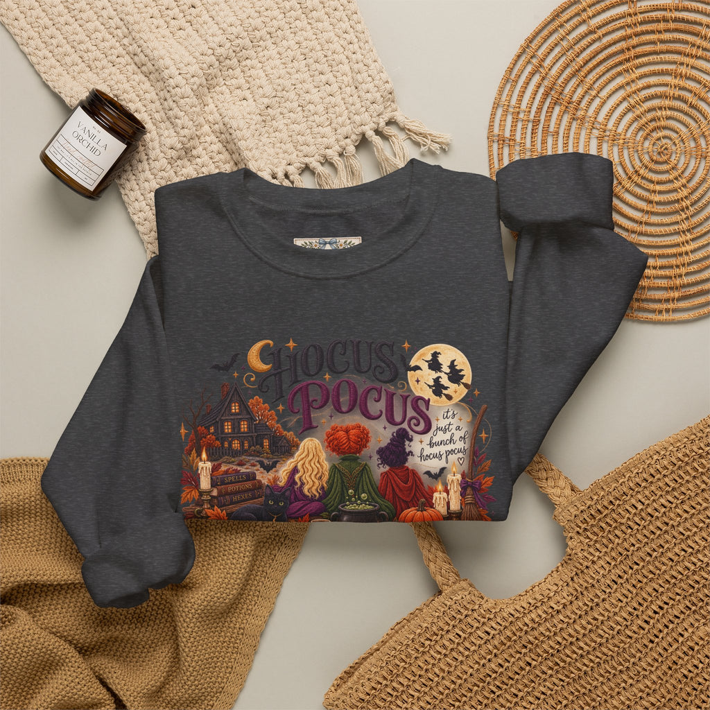 Hocus Pocus Crewneck Sweatshirt — Vintage Halloween Witch Scene