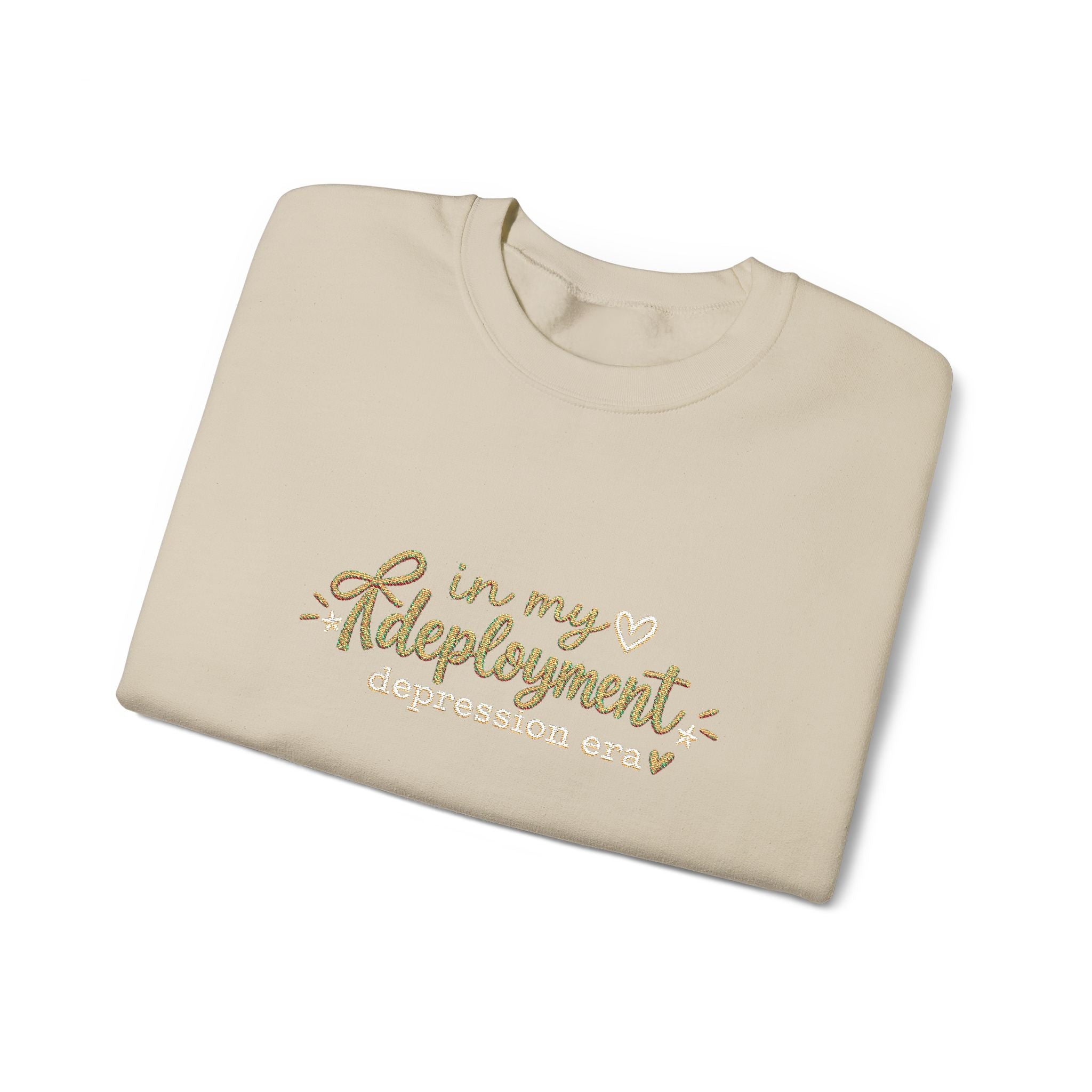 In My Deployment Depression Era Embroidered Crewneck