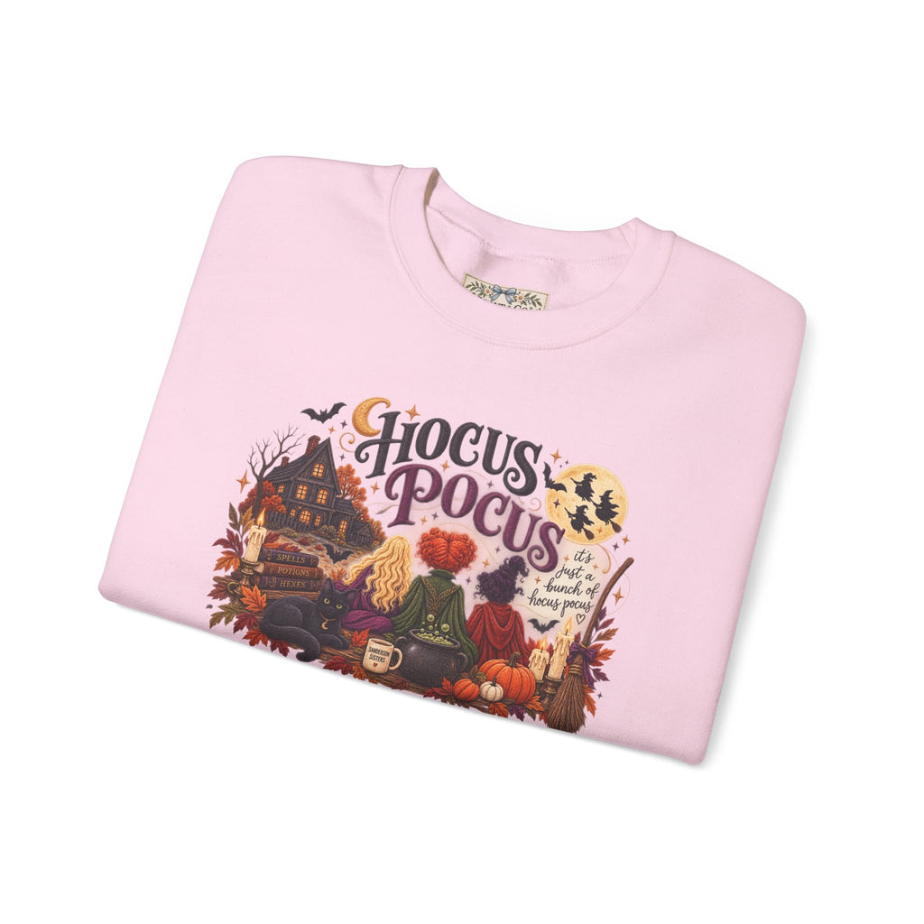 Hocus Pocus Crewneck Sweatshirt — Vintage Halloween Witch Scene