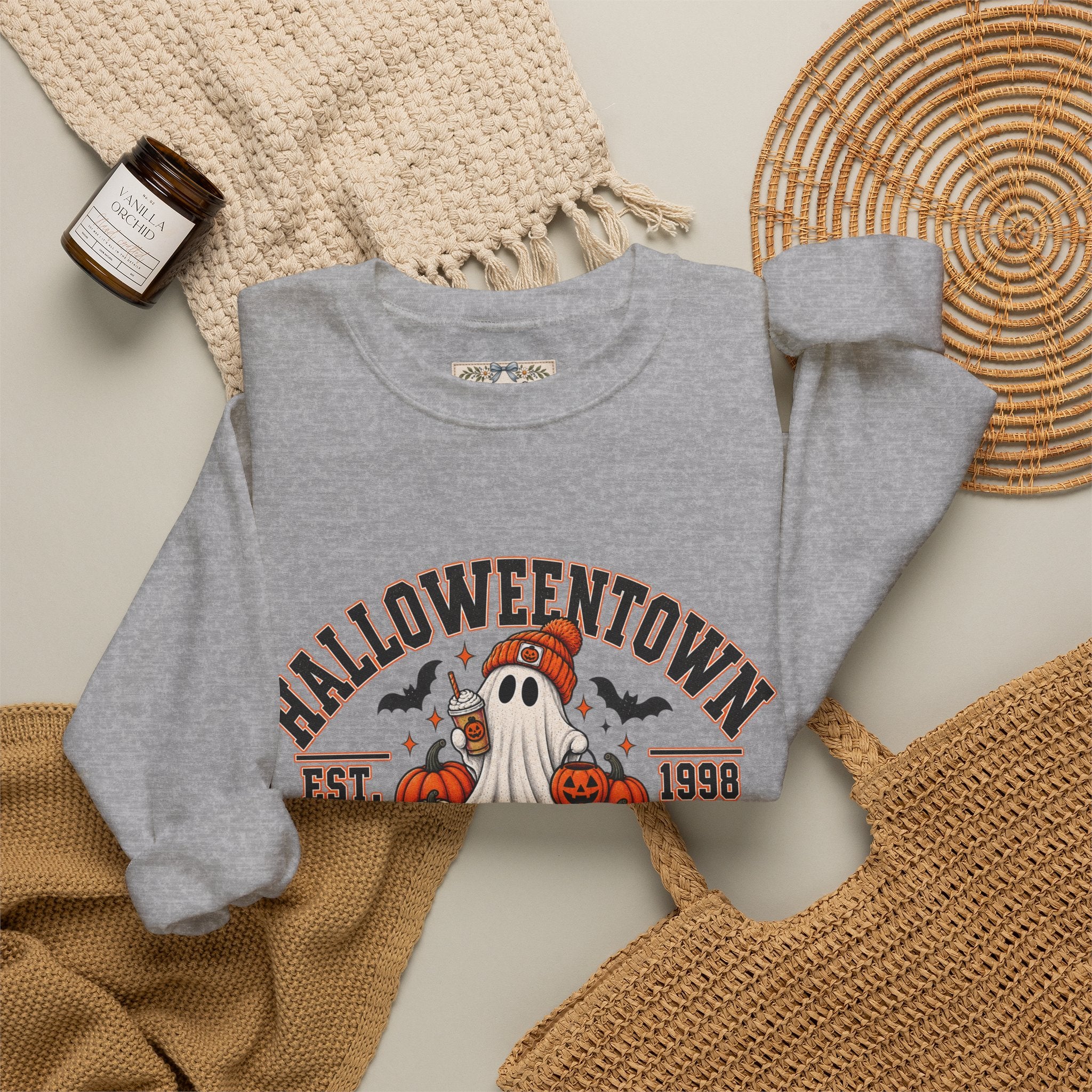 Halloweentown University Sweatshirt | Retro Halloween Ghost Crewneck | Spooky Season Fall Sweatshirt