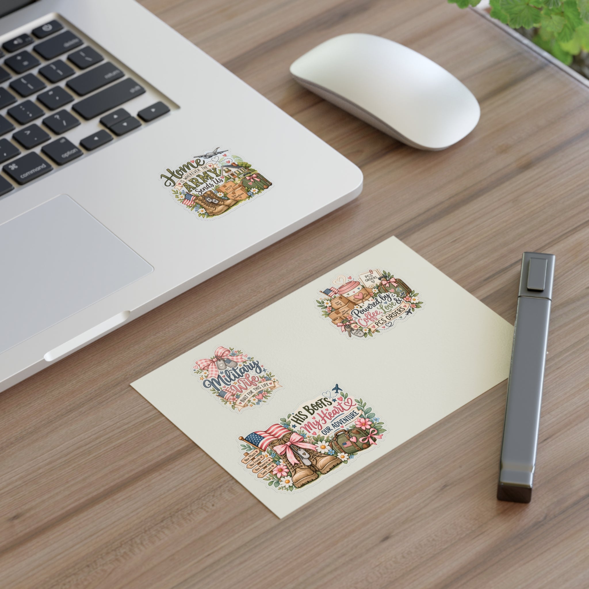🎀 Military Wife Sticker Sheet | Cute Military Spouse Stickers | PCS Life, Coffee & Army Wife Vinyl Stickers 🇺🇸💕