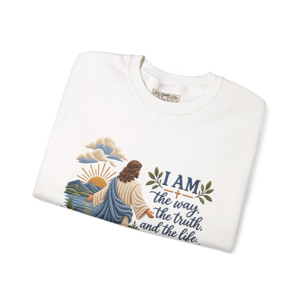 Christian Sweatshirt - "I Am the Way" Jesus Is King Crewneck