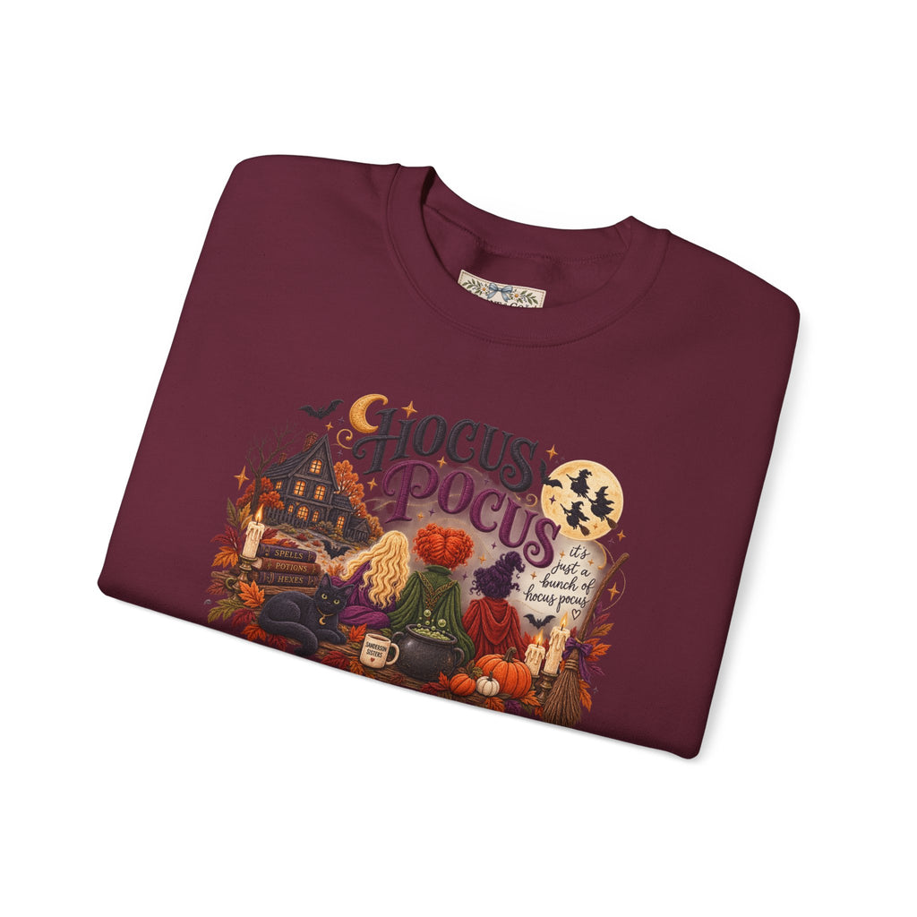Hocus Pocus Crewneck Sweatshirt — Vintage Halloween Witch Scene