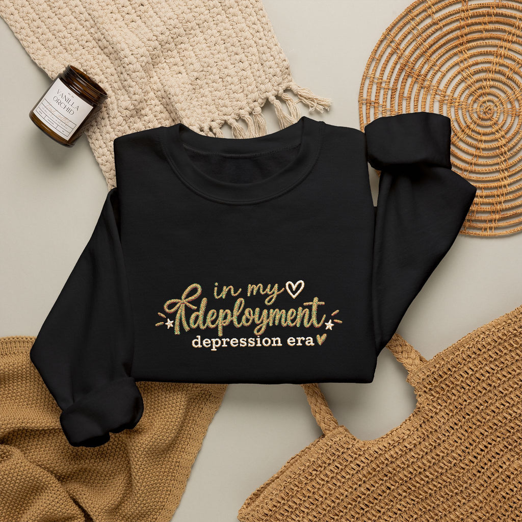 In My Deployment Depression Era Embroidered Crewneck