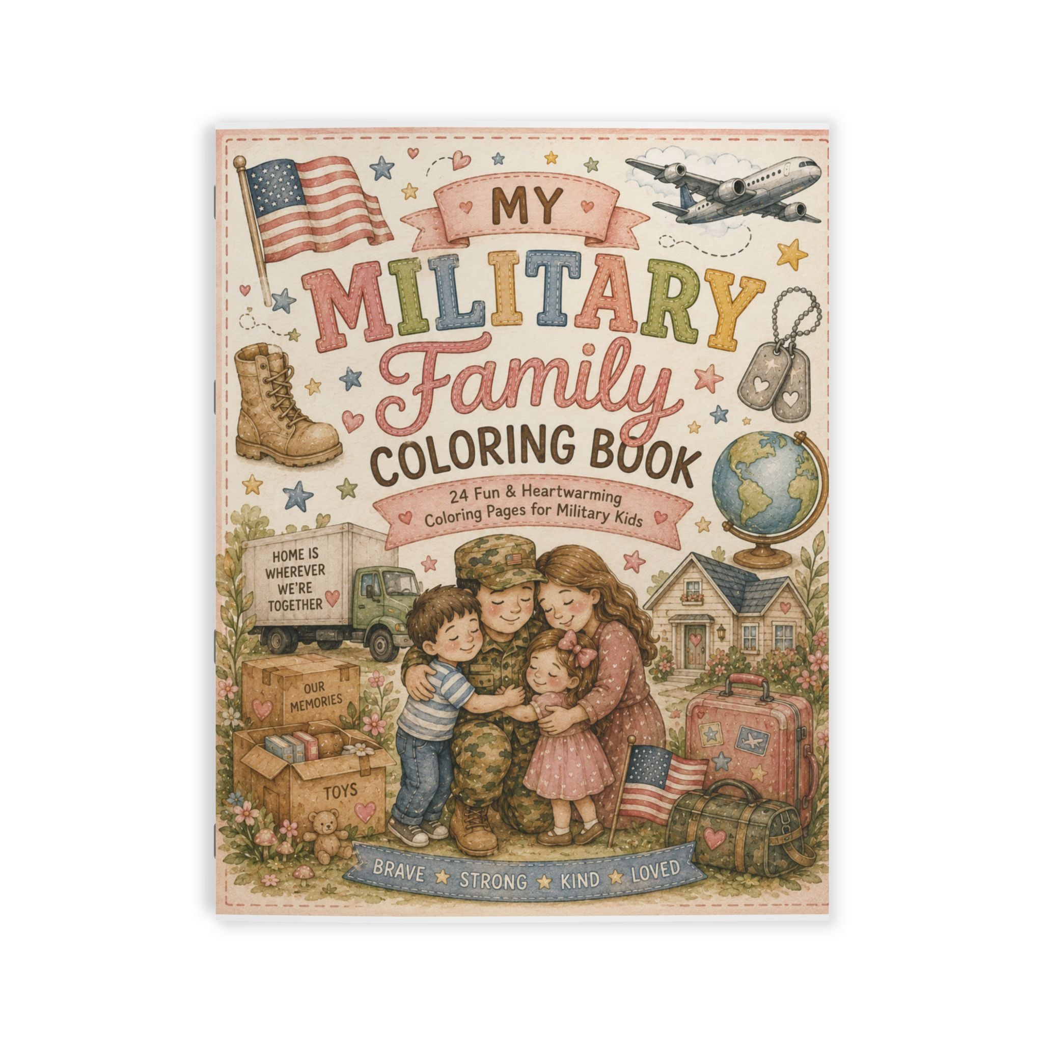 My Military Family Coloring Book — Kids' Patriotic Coloring Activity for Military Families