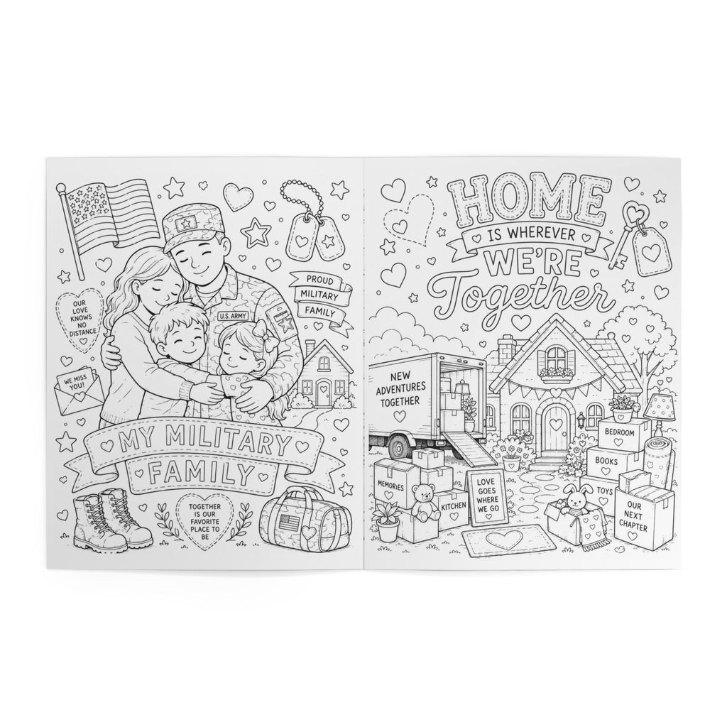 My Military Family Coloring Book — Kids' Patriotic Coloring Activity for Military Families