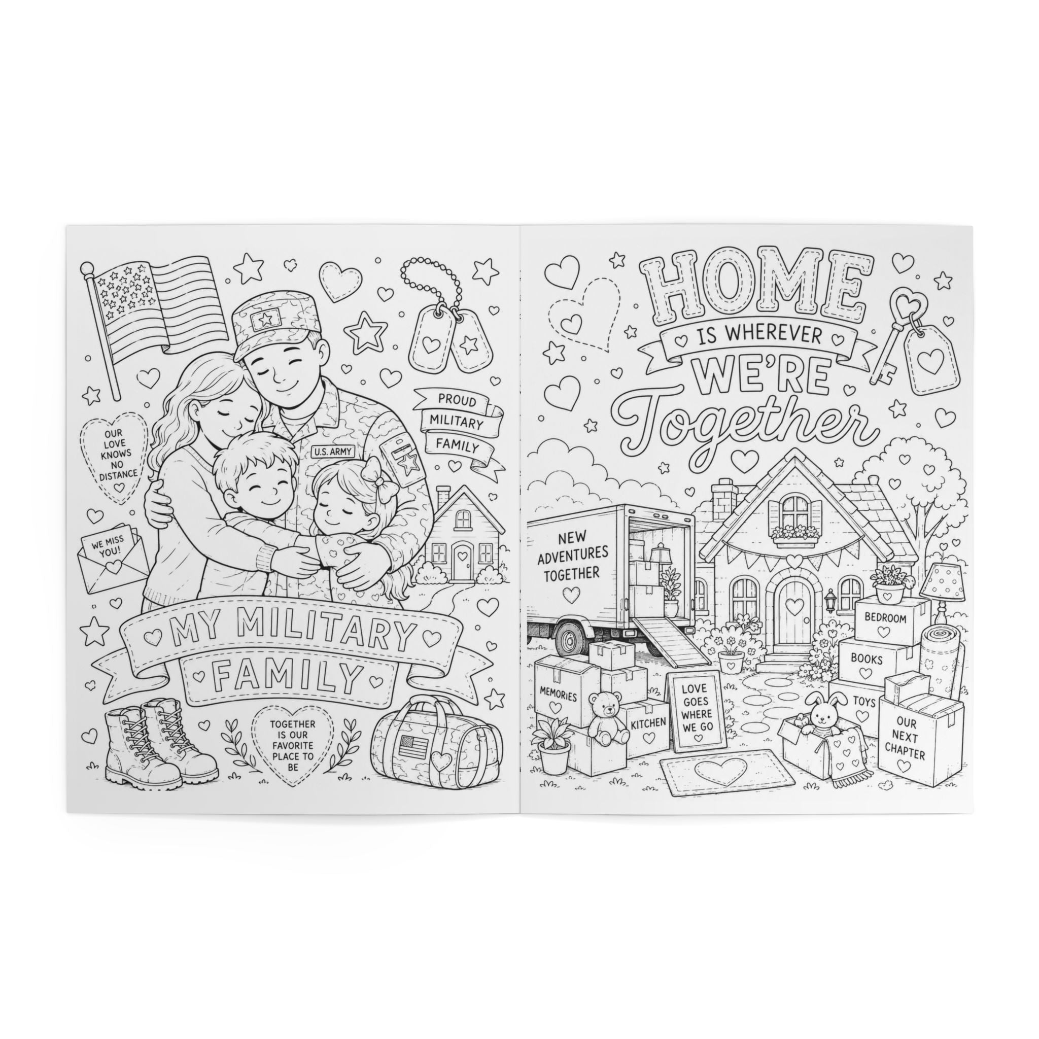 My Military Family Coloring Book — Kids' Patriotic Coloring Activity for Military Families