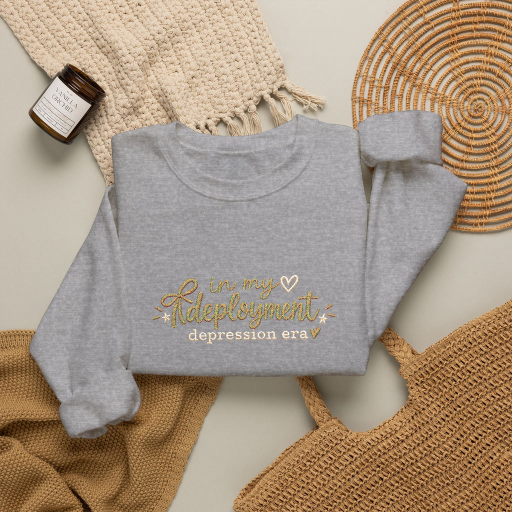 In My Deployment Depression Era Embroidered Crewneck
