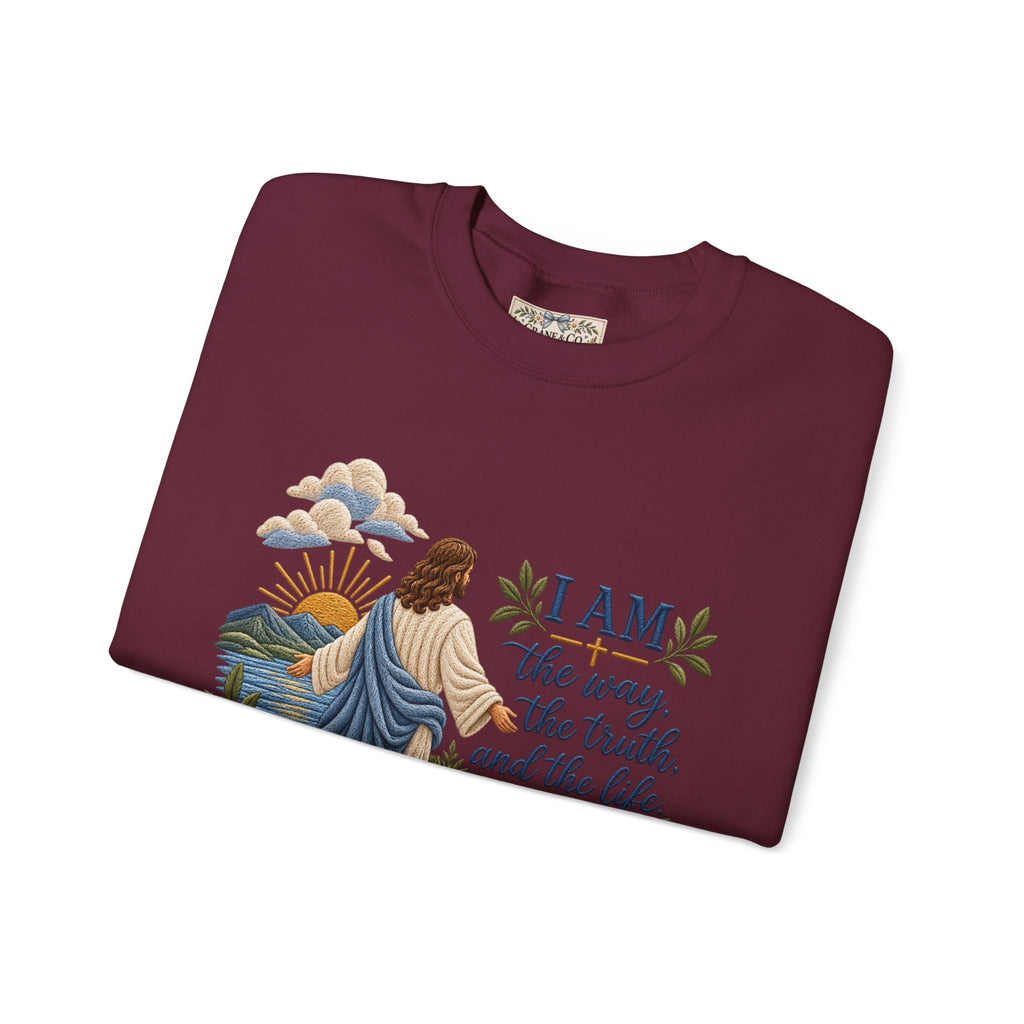 Christian Sweatshirt - "I Am the Way" Jesus Is King Crewneck