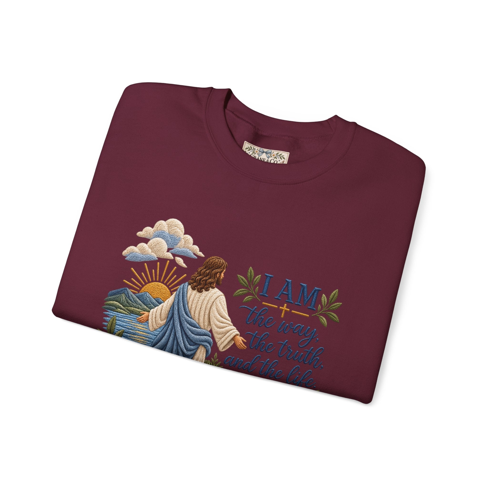 Christian Sweatshirt - "I Am the Way" Jesus Is King Crewneck