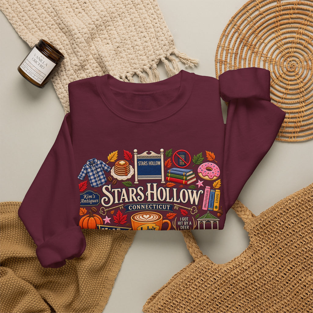 Stars Hollow Crewneck Sweatshirt — Gilmore Girls Inspired Retro Town Icons
