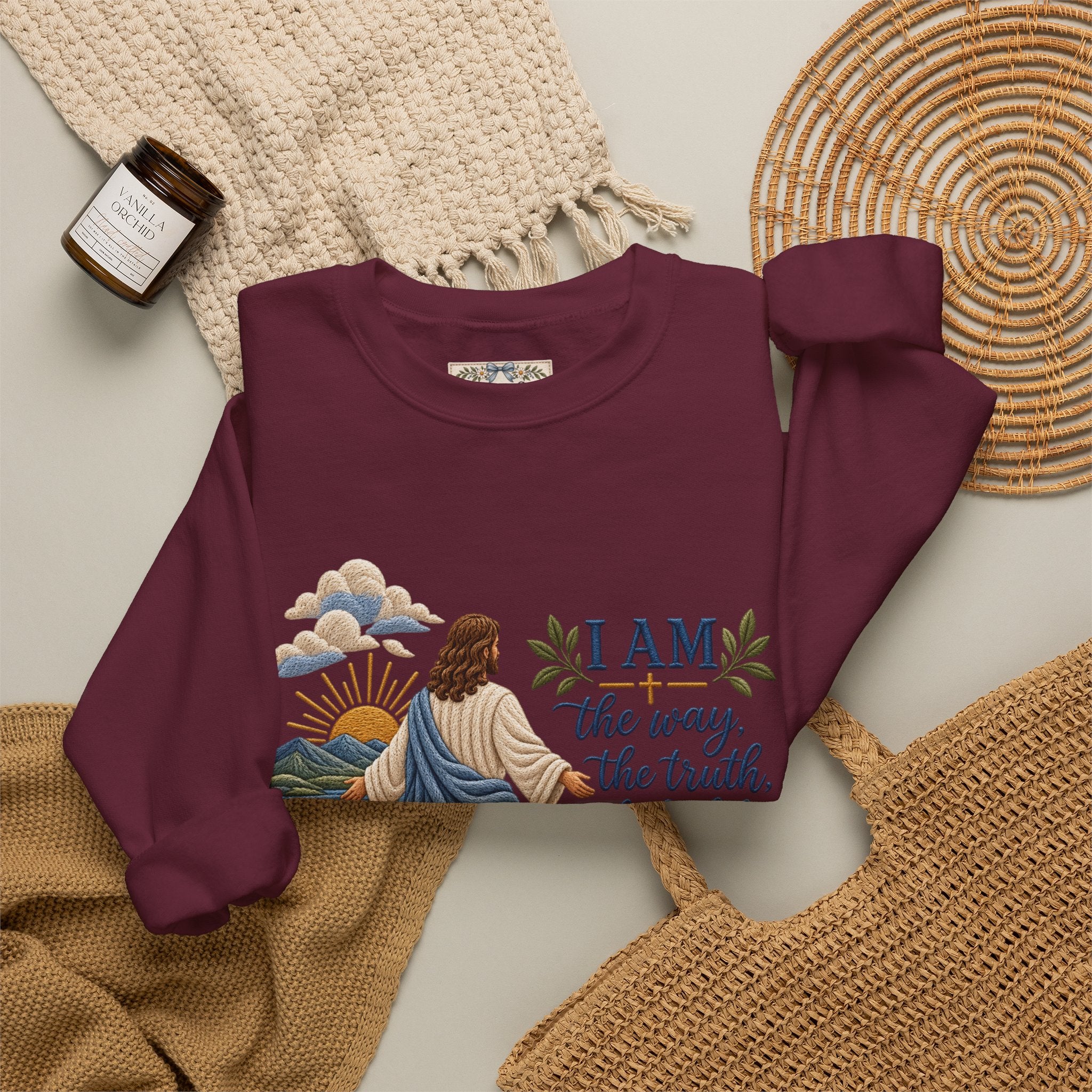Christian Sweatshirt - "I Am the Way" Jesus Is King Crewneck