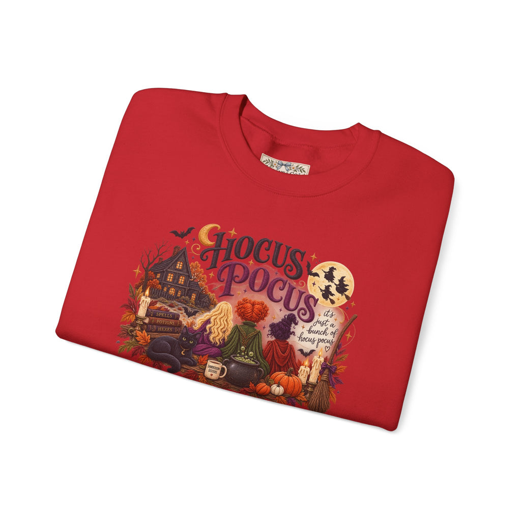 Hocus Pocus Crewneck Sweatshirt — Vintage Halloween Witch Scene