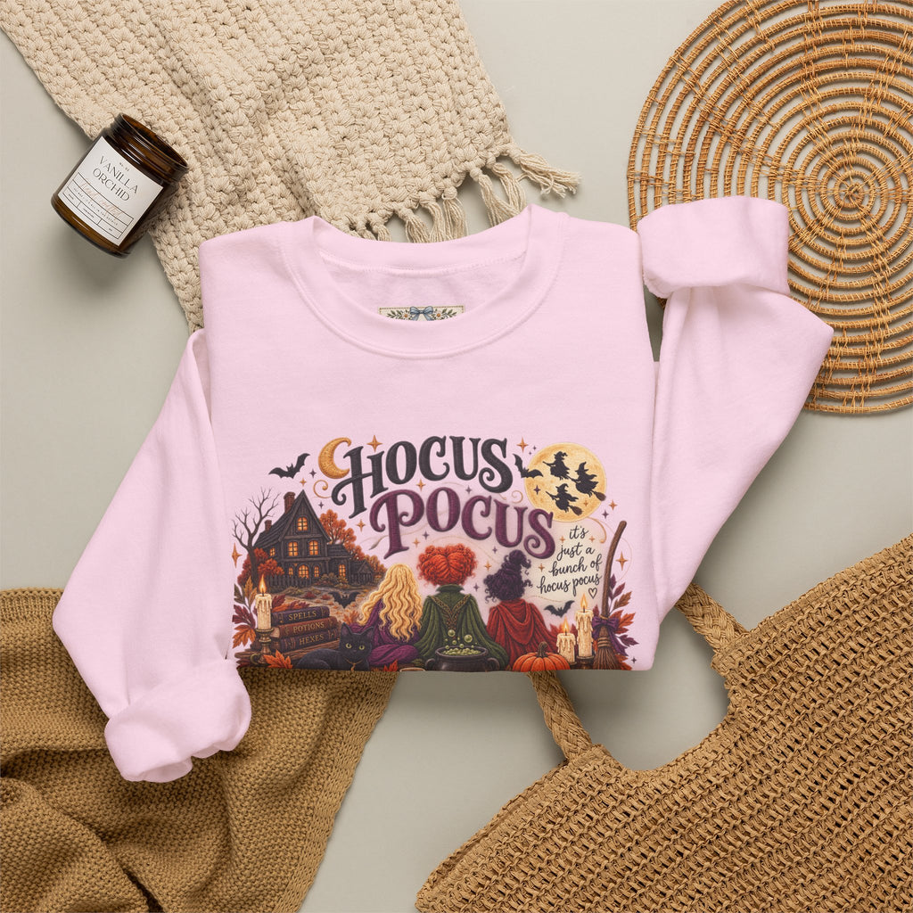 Hocus Pocus Crewneck Sweatshirt — Vintage Halloween Witch Scene