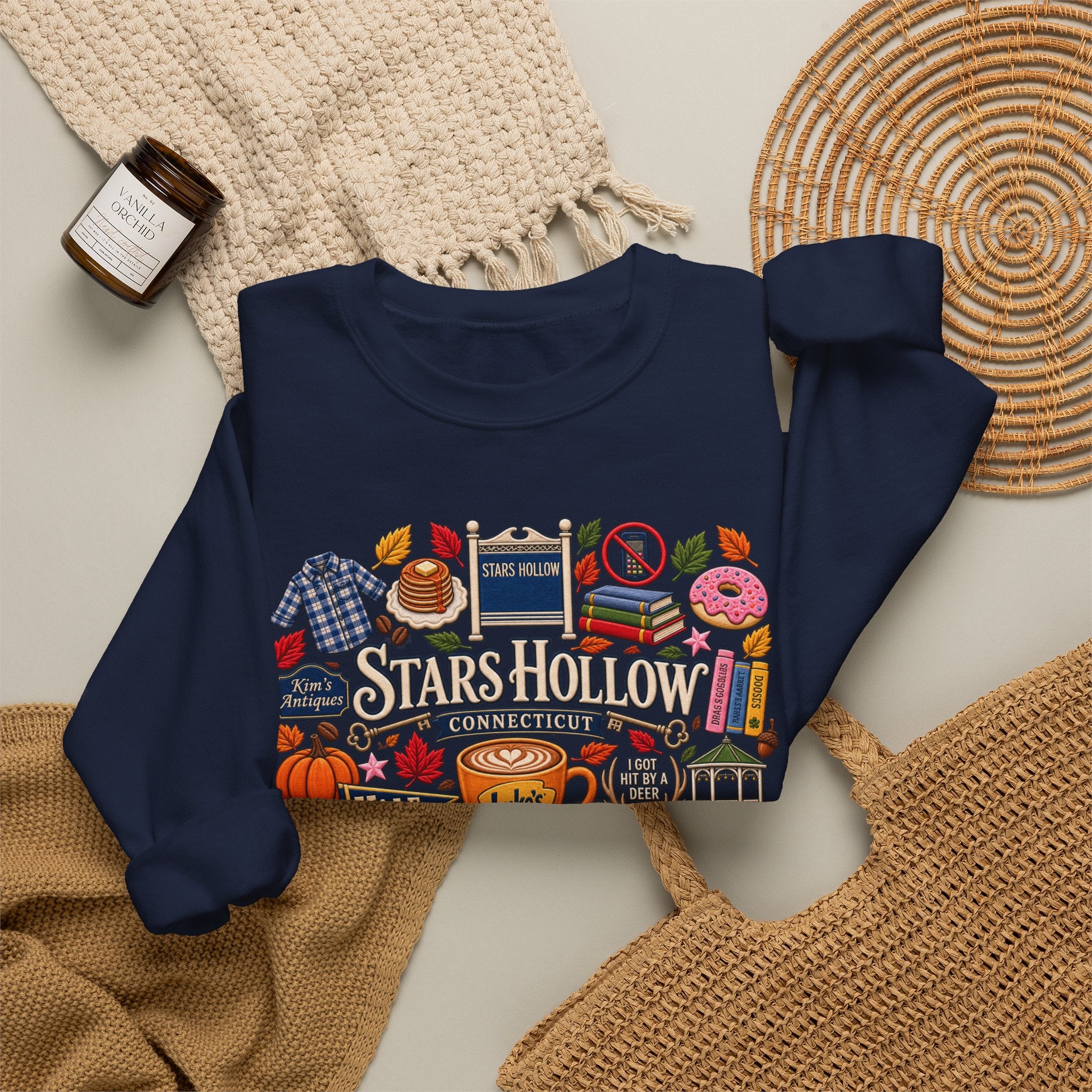 Stars Hollow Crewneck Sweatshirt — Gilmore Girls Inspired Retro Town Icons