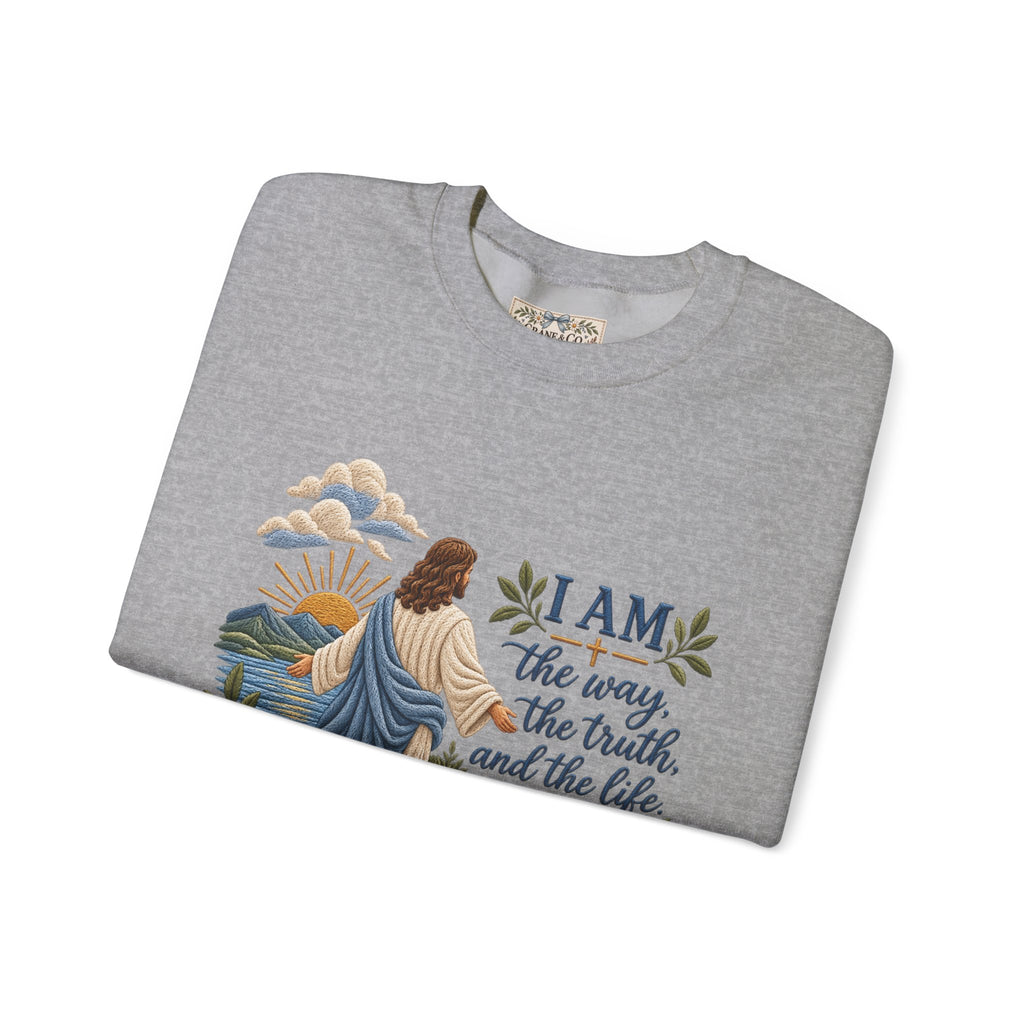 Christian Sweatshirt - "I Am the Way" Jesus Is King Crewneck