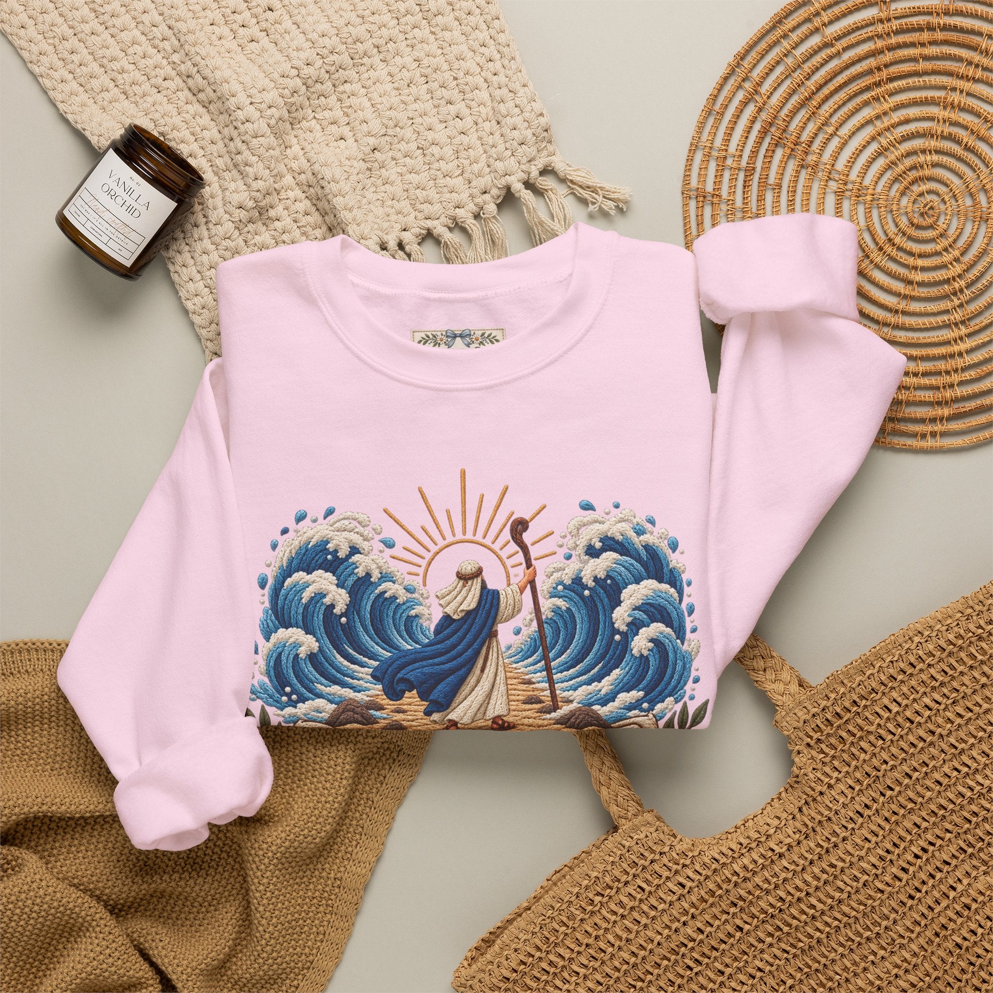 The Lord Will Fight for You Sweatshirt | Exodus 14:14 Christian Crewneck | Moses Red Sea Bible Verse Shirt