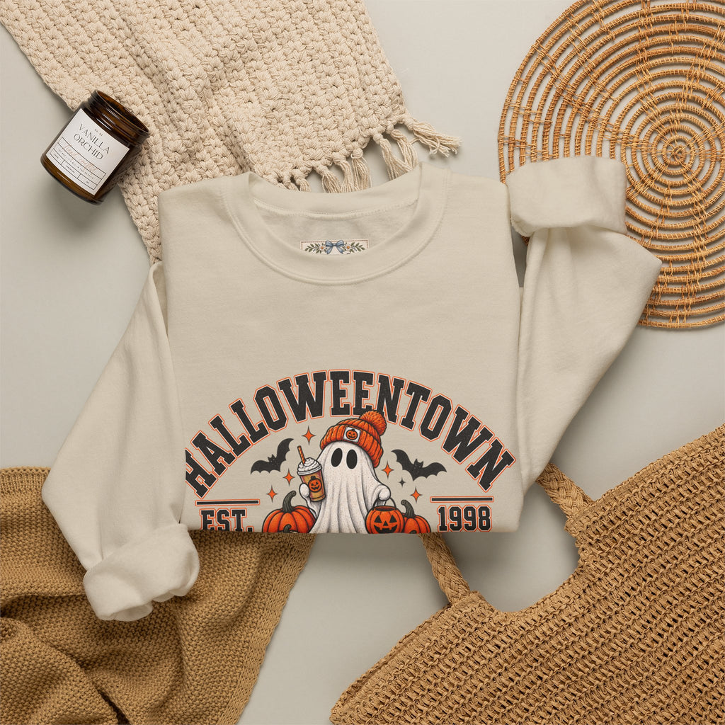 Halloweentown University Sweatshirt | Retro Halloween Ghost Crewneck | Spooky Season Fall Sweatshirt