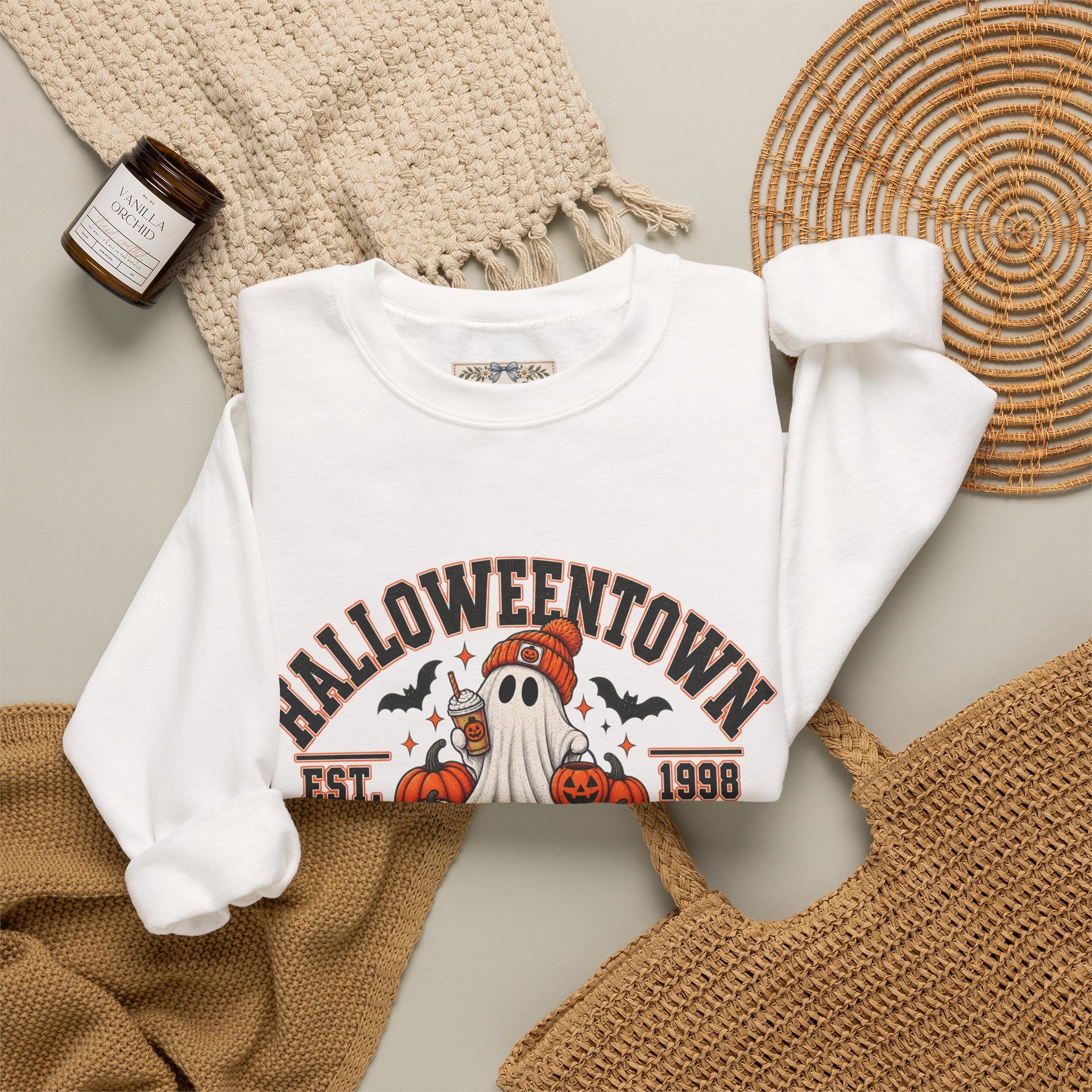 Halloweentown University Sweatshirt | Retro Halloween Ghost Crewneck | Spooky Season Fall Sweatshirt