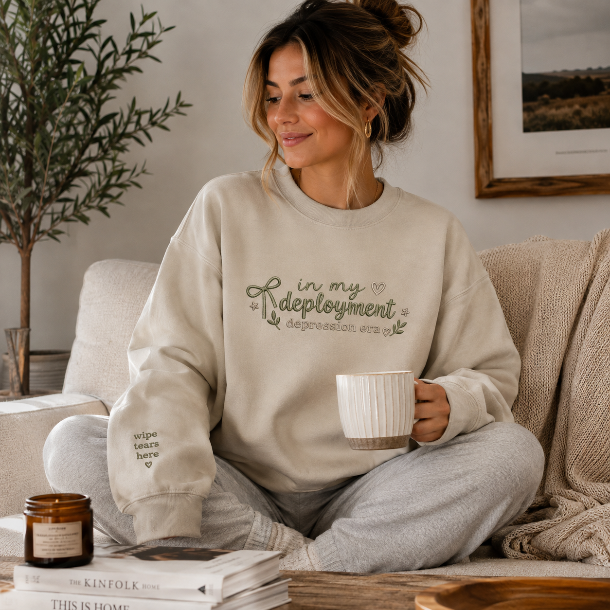 In My Deployment Depression Era Embroidered Crewneck