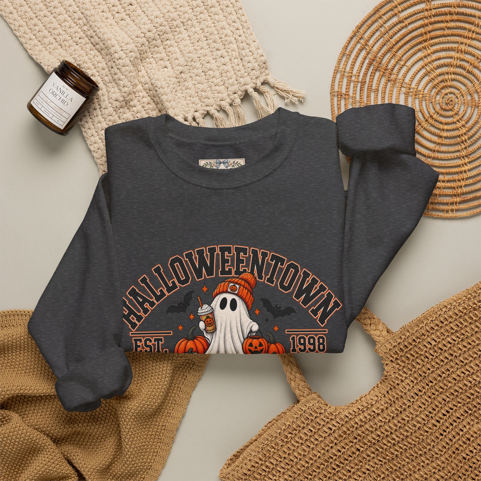 Halloweentown University Sweatshirt | Retro Halloween Ghost Crewneck | Spooky Season Fall Sweatshirt