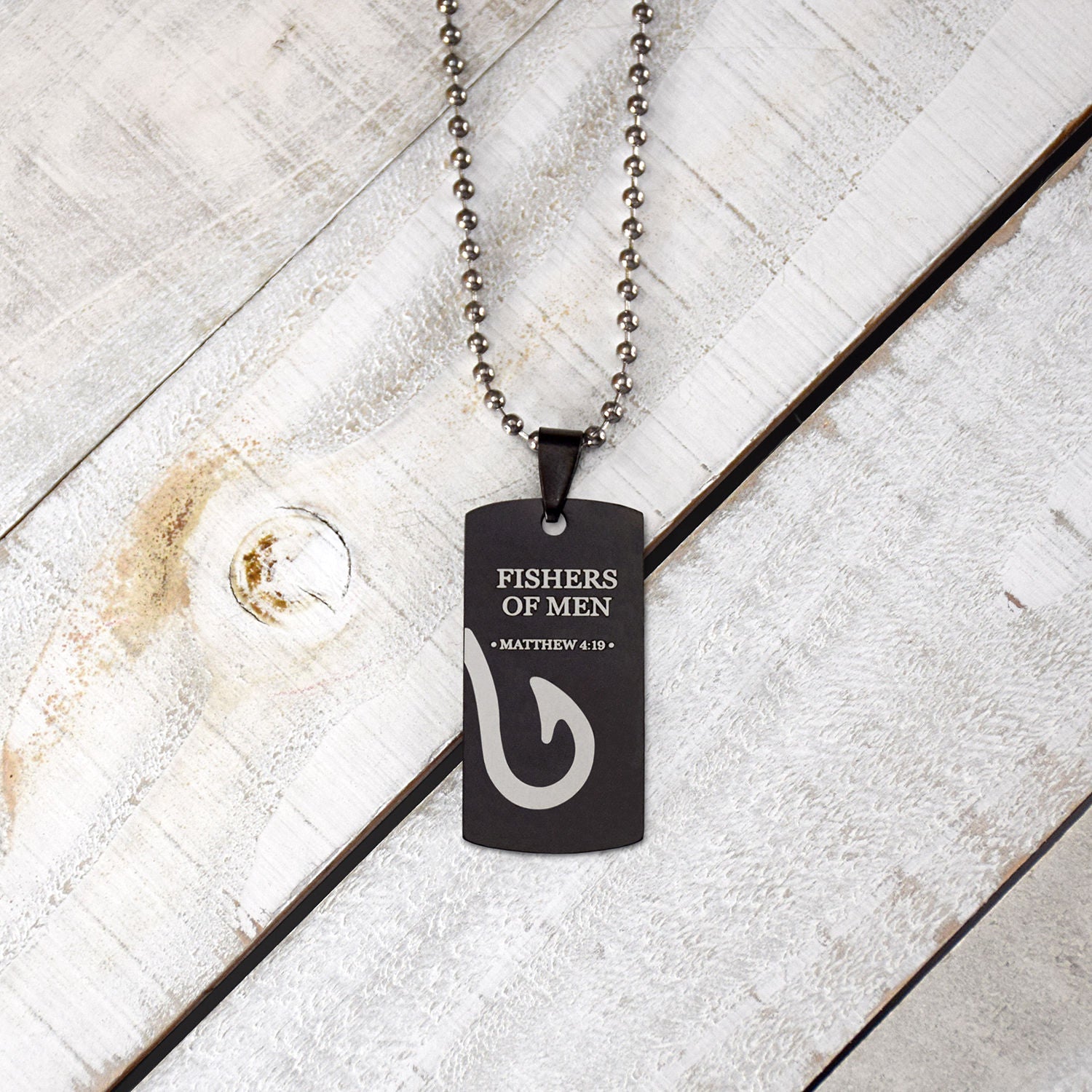 Fishers of Men Christian Black Dogtag