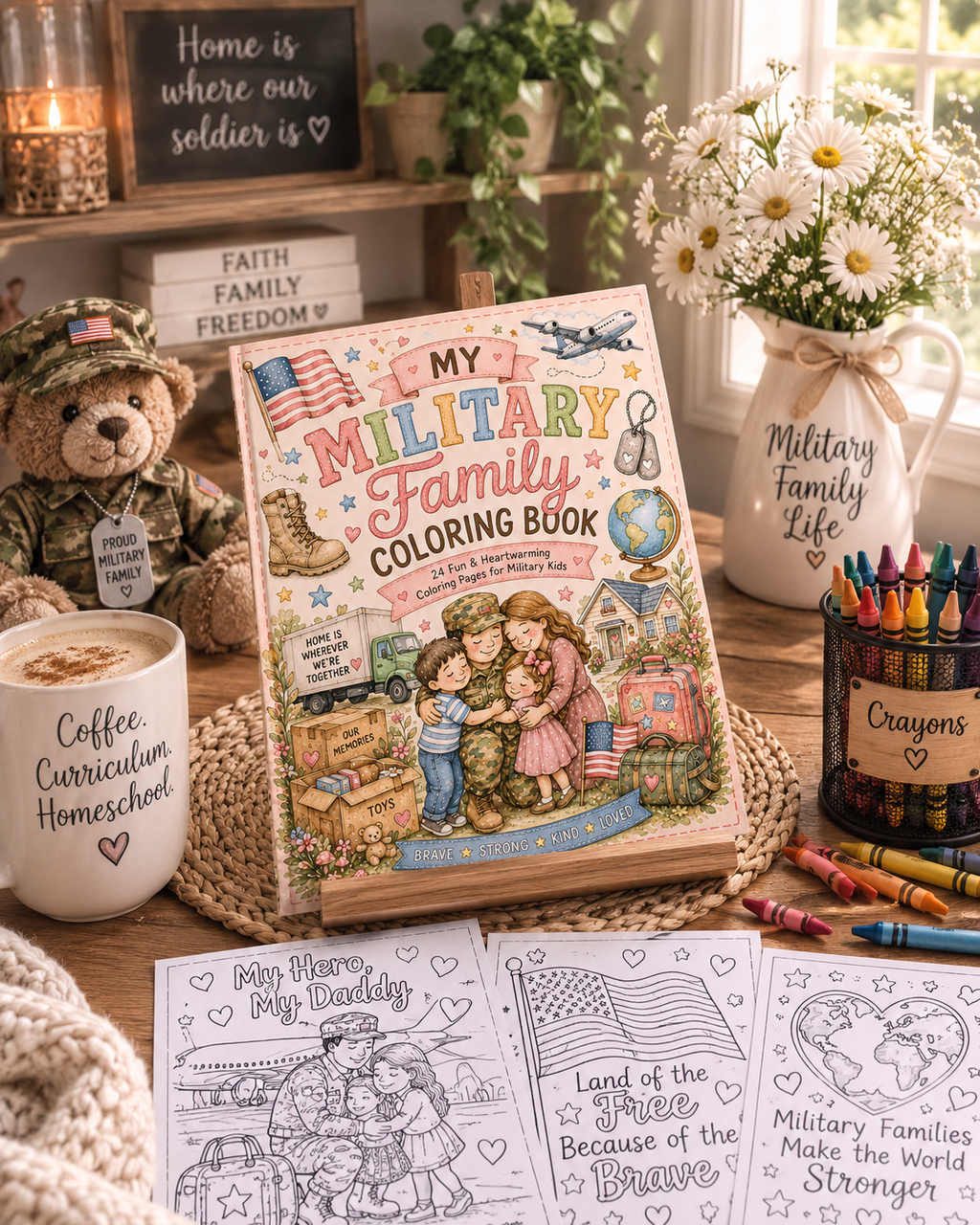 My Military Family Coloring Book — Kids' Patriotic Coloring Activity for Military Families