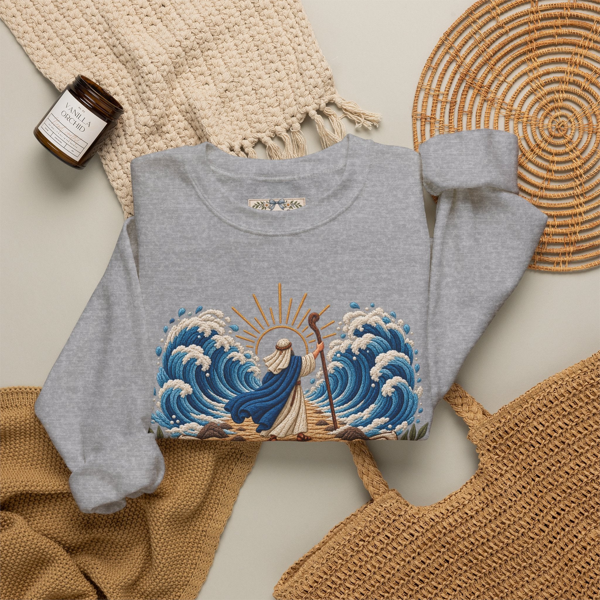The Lord Will Fight for You Sweatshirt | Exodus 14:14 Christian Crewneck | Moses Red Sea Bible Verse Shirt