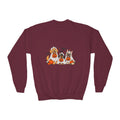 Kids' Halloween Puppy Crewneck Sweatshirt — Cute Dogs with Pumpkins Design