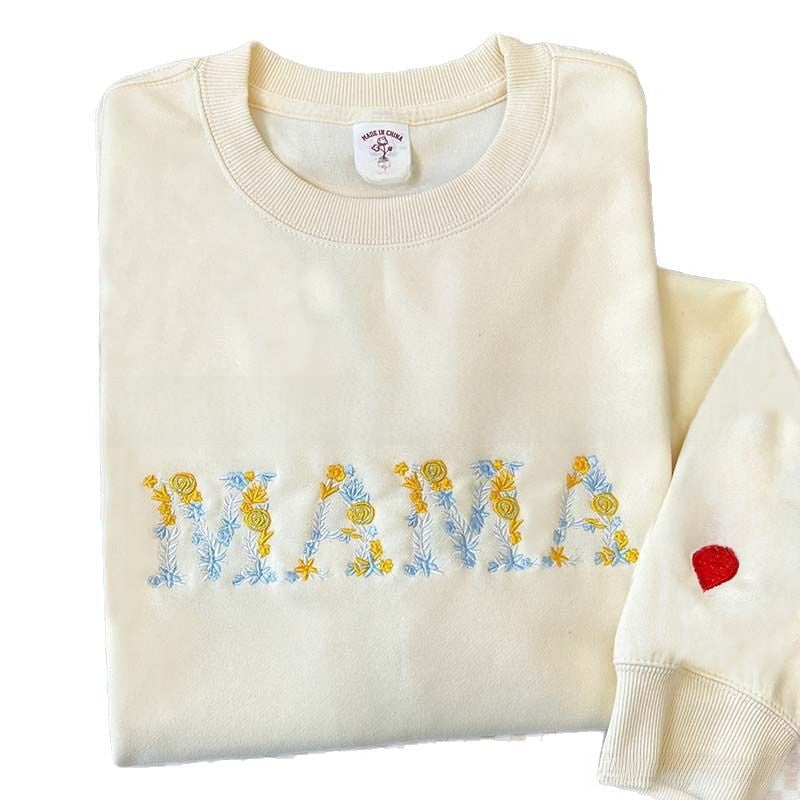 Floral Mama Crewneck Sweatshirt | Cozy Botanical Mom Pullover | Cute Mama Gift