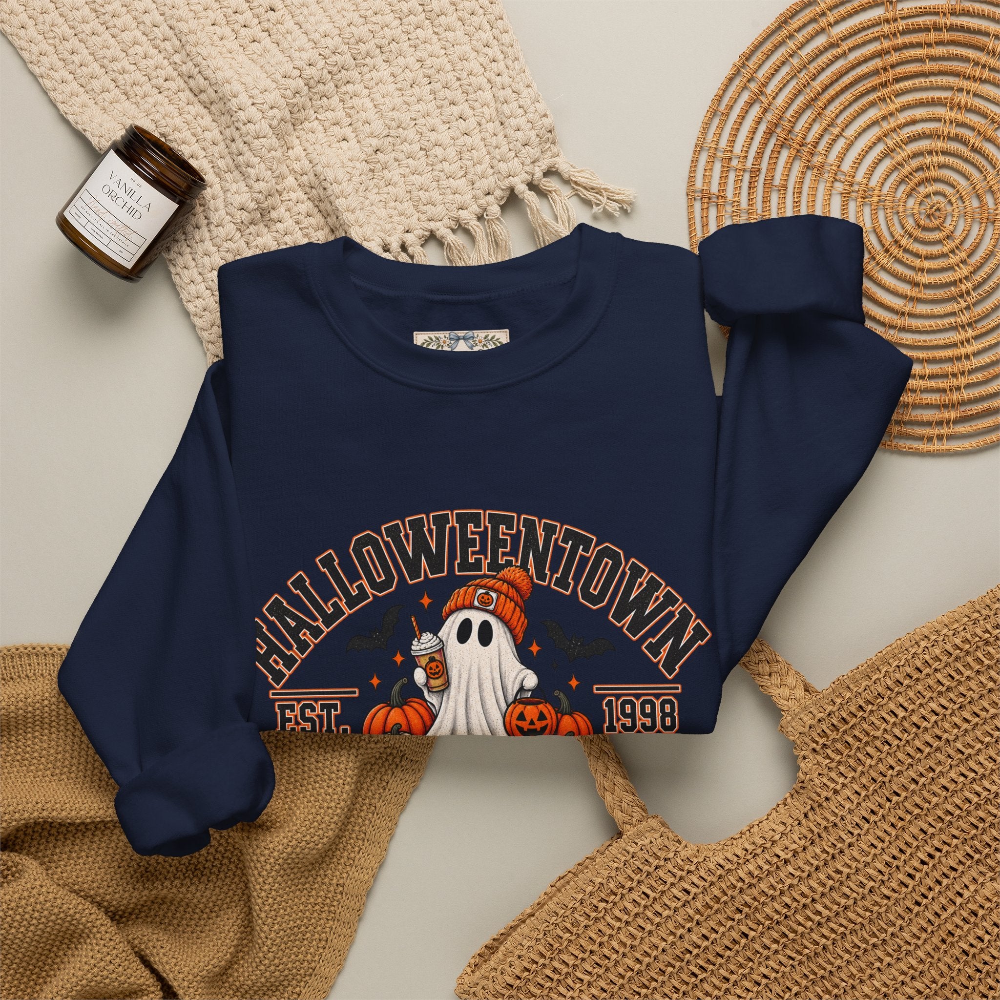 Halloweentown University Sweatshirt | Retro Halloween Ghost Crewneck | Spooky Season Fall Sweatshirt