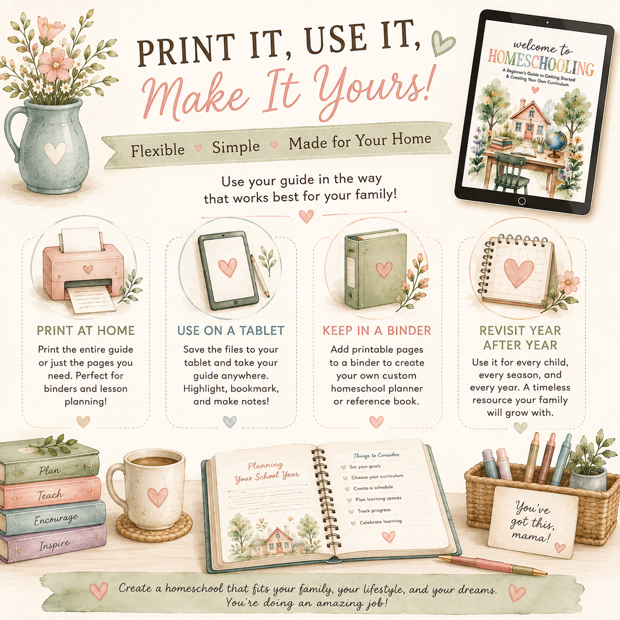 Homeschool Starter Guide | Printable Homeschool Planning Ebook