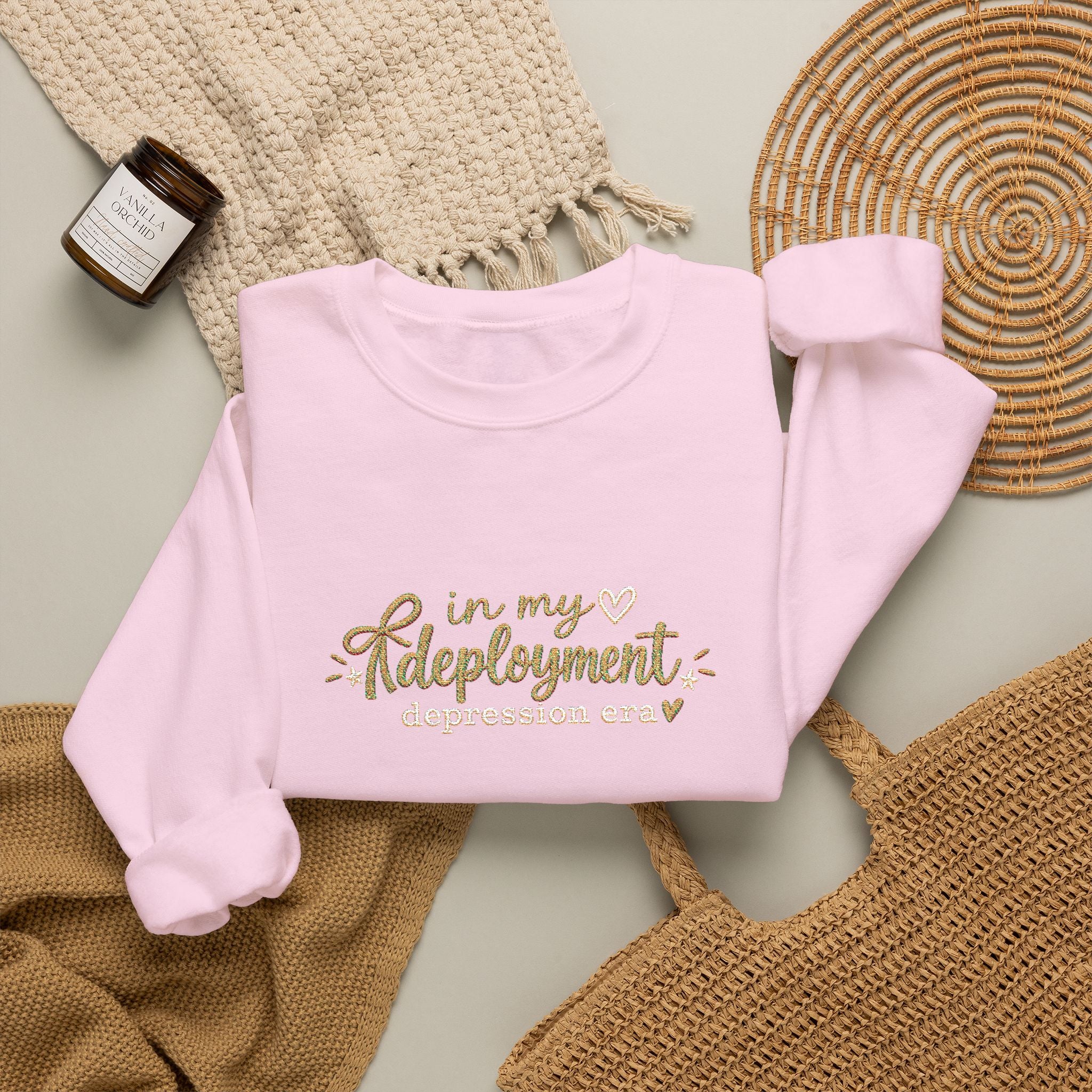 In My Deployment Depression Era Embroidered Crewneck
