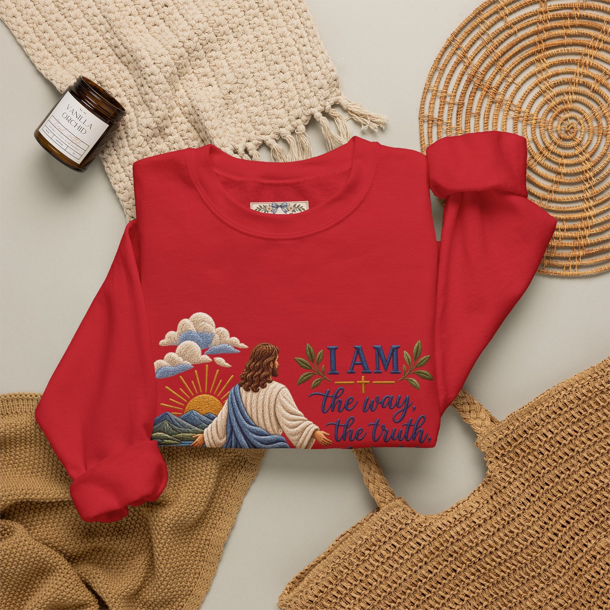 Christian Sweatshirt - "I Am the Way" Jesus Is King Crewneck