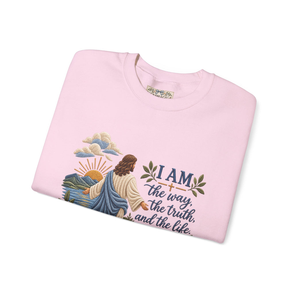 Christian Sweatshirt - "I Am the Way" Jesus Is King Crewneck