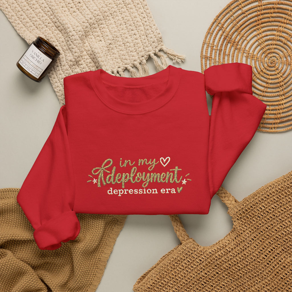 In My Deployment Depression Era Embroidered Crewneck