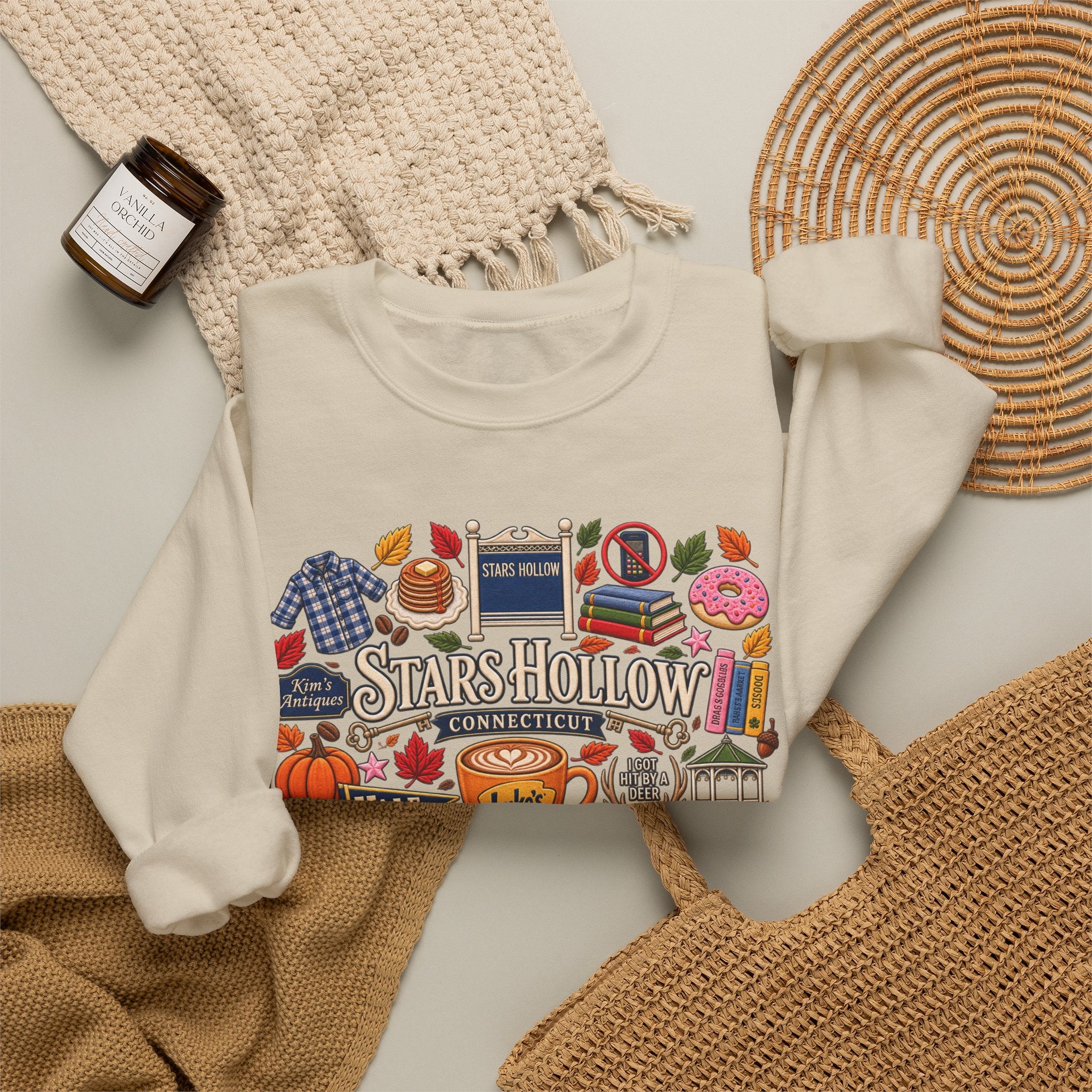 Stars Hollow Crewneck Sweatshirt — Gilmore Girls Inspired Retro Town Icons