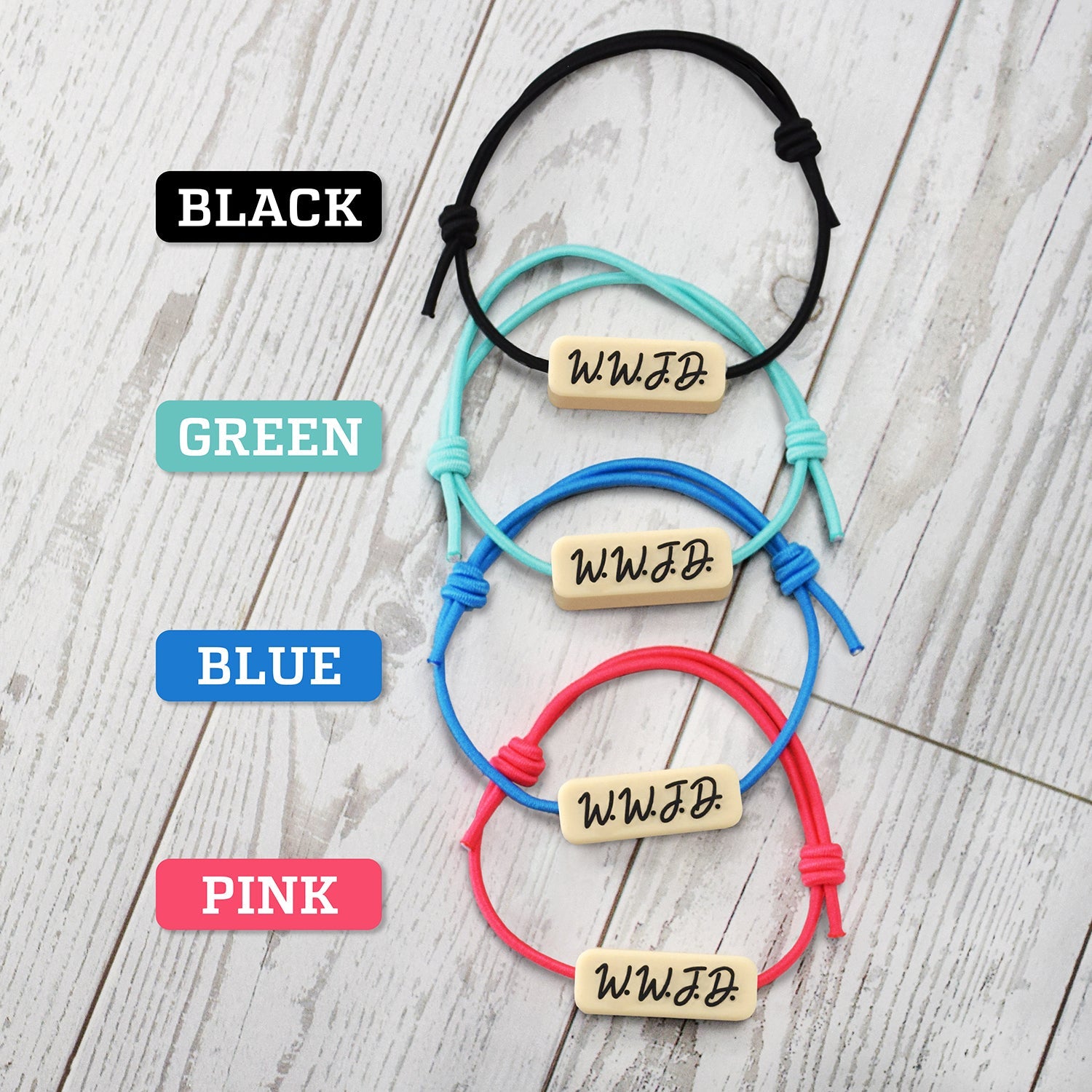 What Would Jesus Do? WWJD - Christian Adjustable Bracelet - COLOR CHOICES