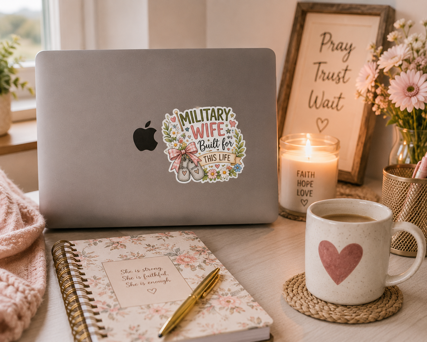 🎀 Military Wife Sticker Sheet | Cute Military Spouse Stickers | PCS Life, Coffee & Army Wife Vinyl Stickers 🇺🇸💕