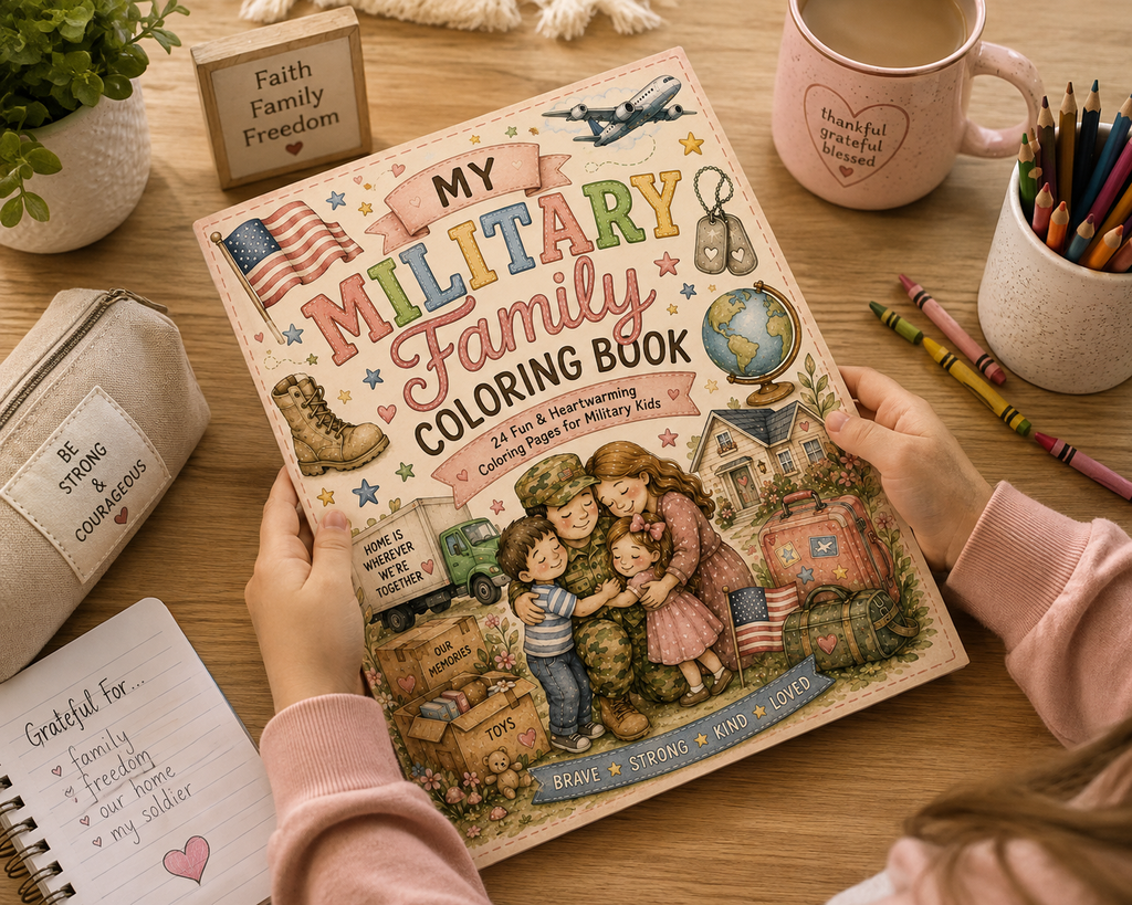 My Military Family Coloring Book — Kids' Patriotic Coloring Activity for Military Families