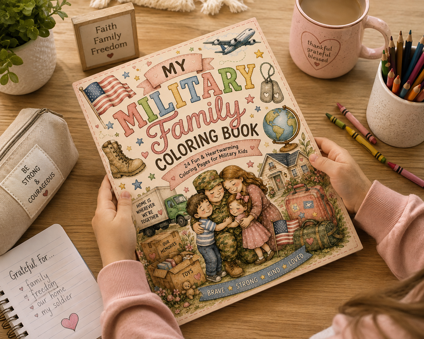 My Military Family Coloring Book — Kids' Patriotic Coloring Activity for Military Families