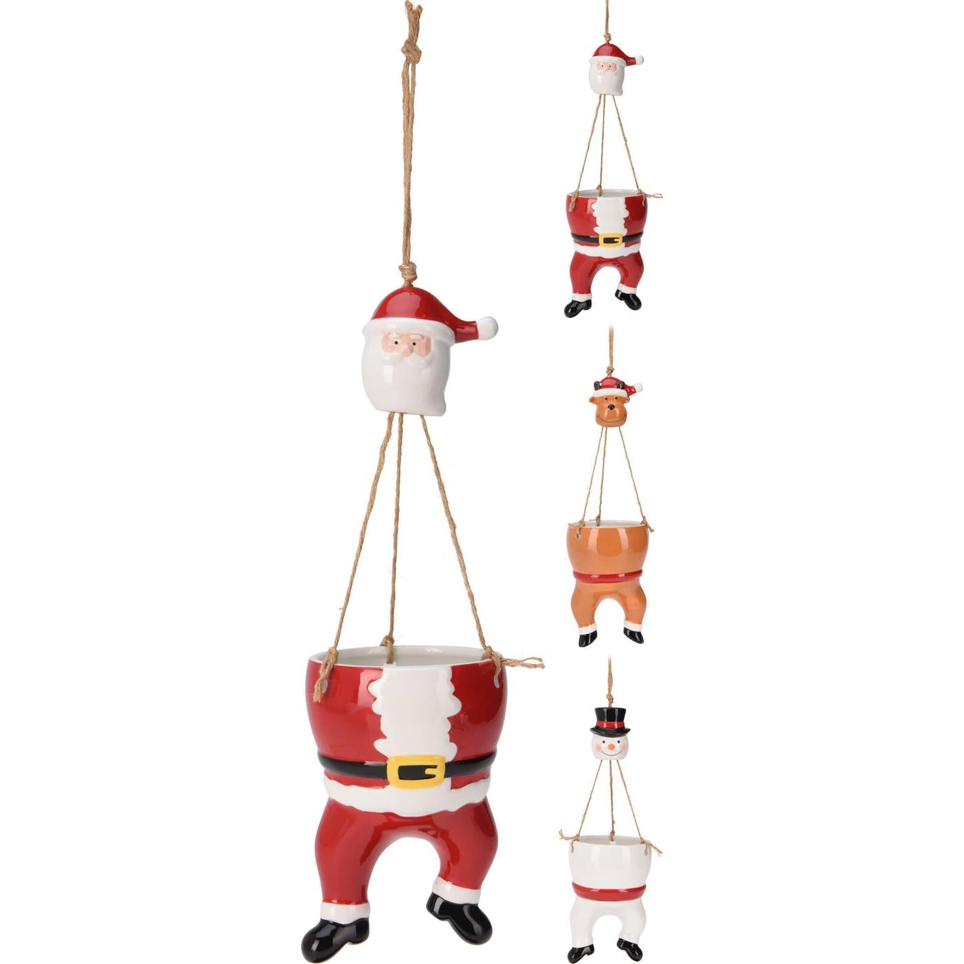 Home & Styling Hangpot kerstman 57cm 3 assorti