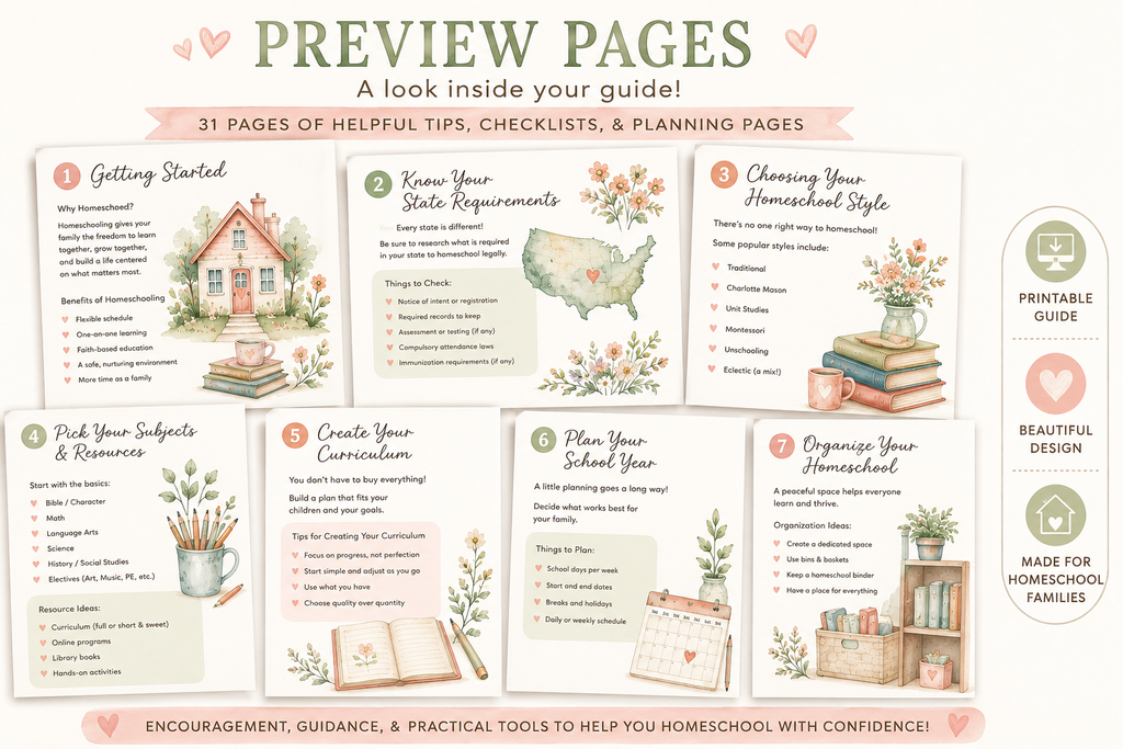 Homeschool Starter Guide | Printable Homeschool Planning Ebook