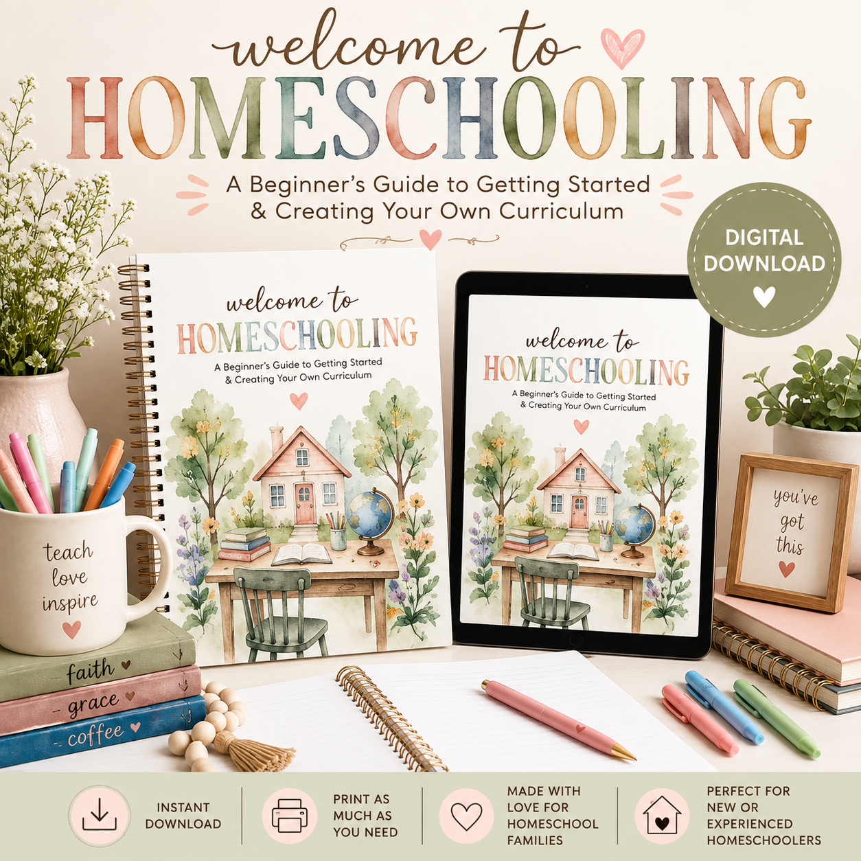 Homeschool Starter Guide | Printable Homeschool Planning Ebook