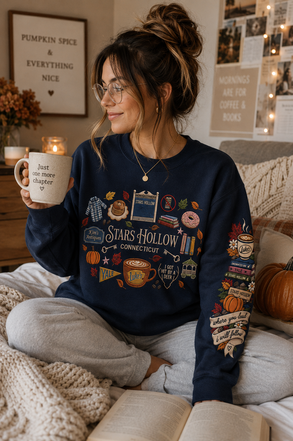 Stars Hollow Crewneck Sweatshirt — Gilmore Girls Inspired Retro Town Icons